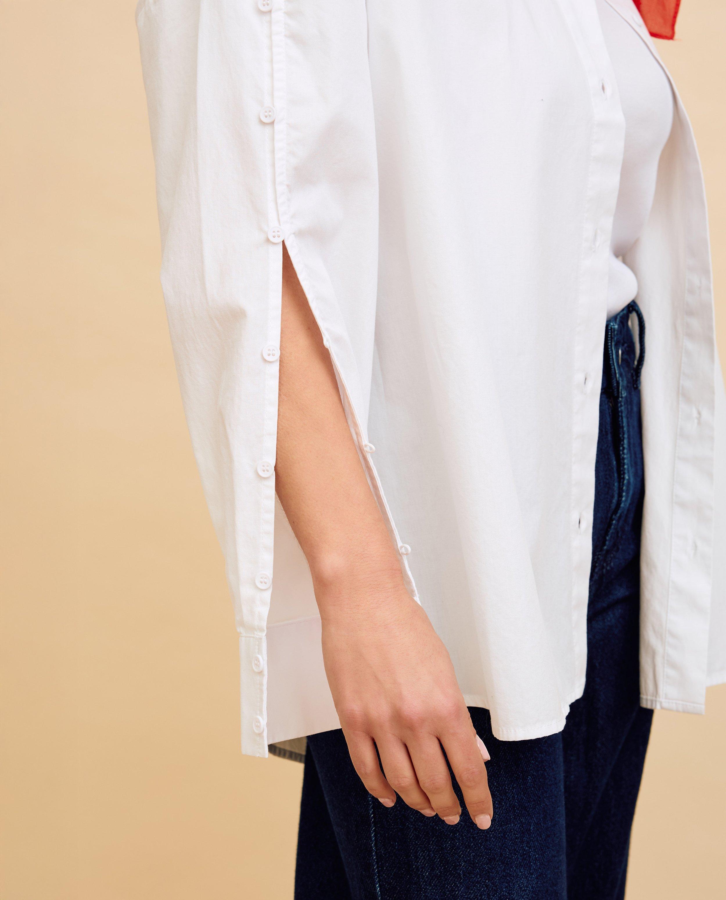 Chemise avec boutons aux manches - D&eacute;tails du produit - blanc - image num&eacute;ro 5