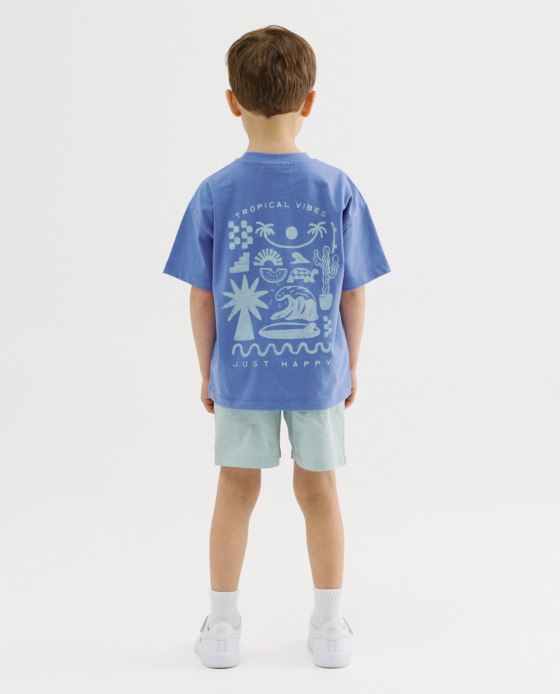 T-shirt &agrave; imprim&eacute; au dos, loose fit - D&eacute;tails du produit - bleu - image num&eacute;ro 3