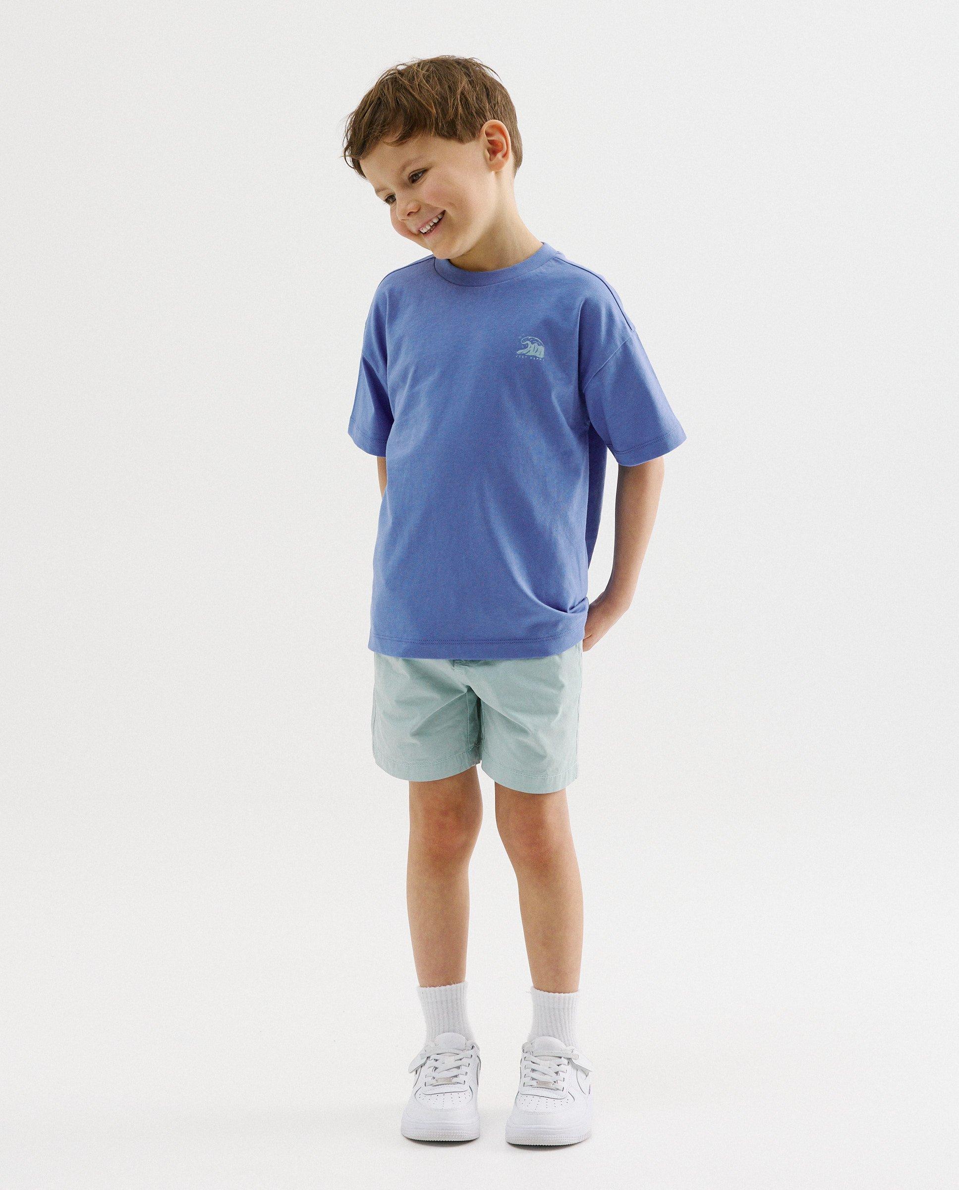 T-shirt &agrave; imprim&eacute; au dos, loose fit - D&eacute;tails du produit - bleu - image num&eacute;ro 4