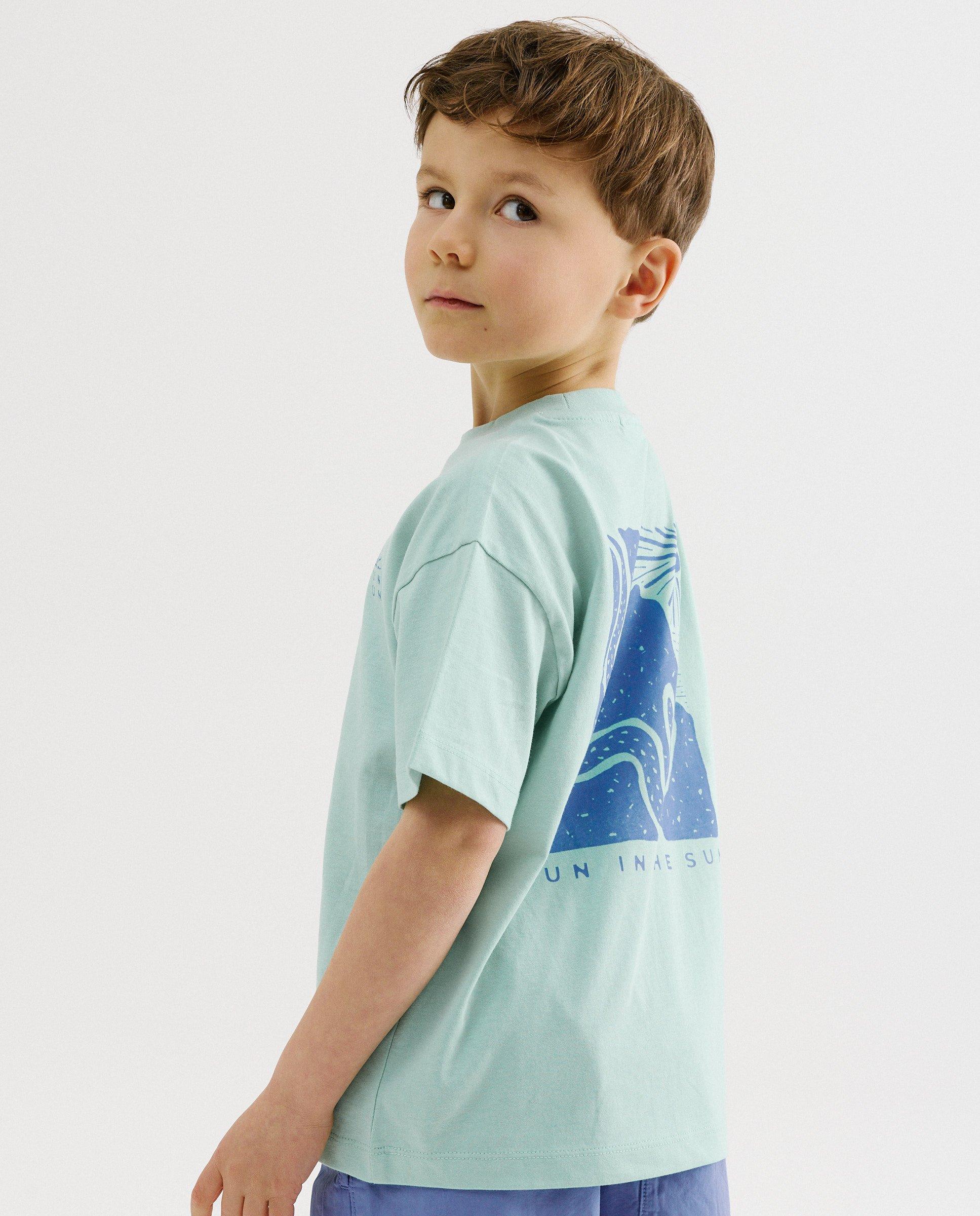 T-shirt &agrave; imprim&eacute; au dos, loose fit - D&eacute;tails du produit - khaki - image num&eacute;ro 1