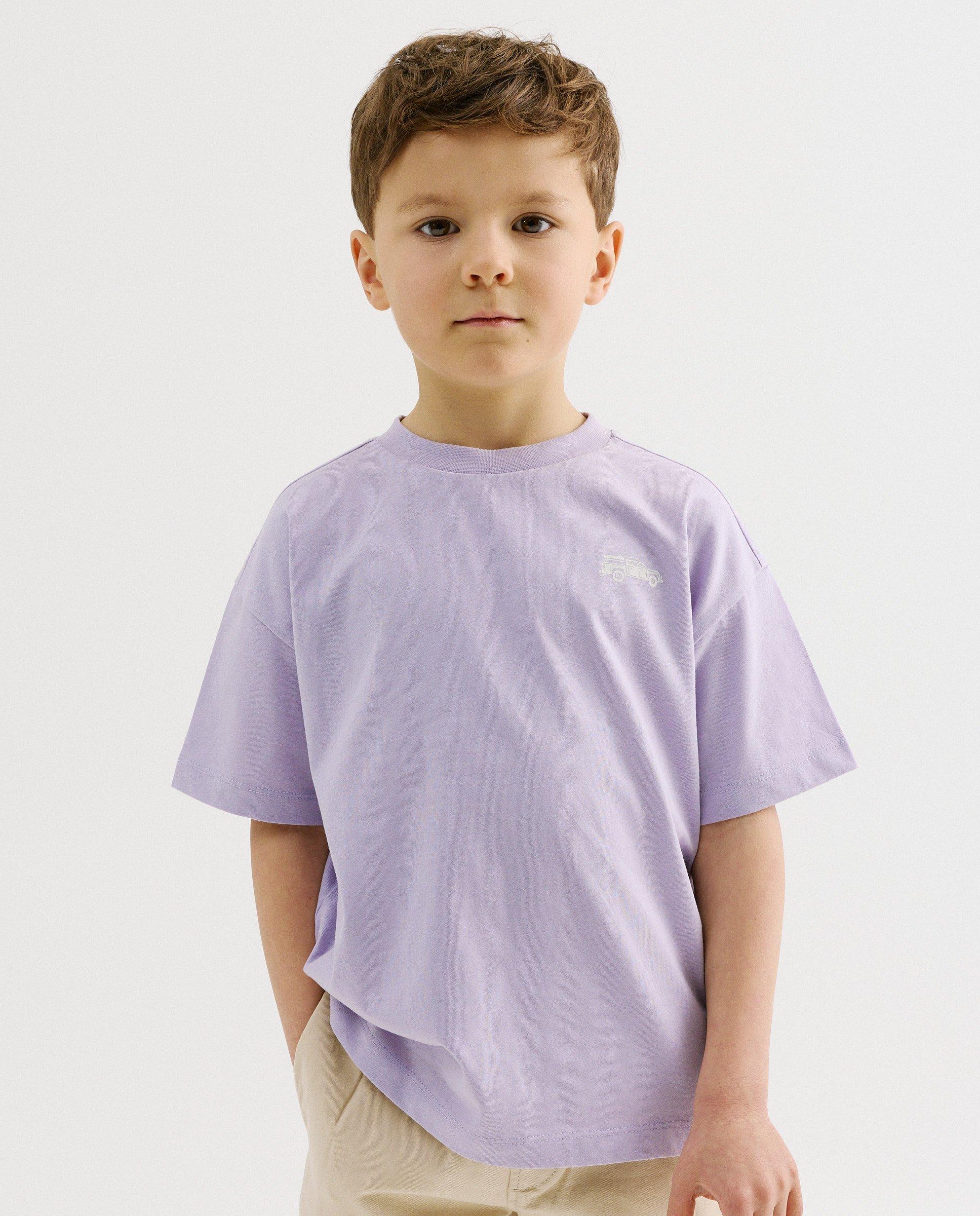 T-shirt &agrave; imprim&eacute; au dos, loose fit - D&eacute;tails du produit - lilas - image num&eacute;ro 1