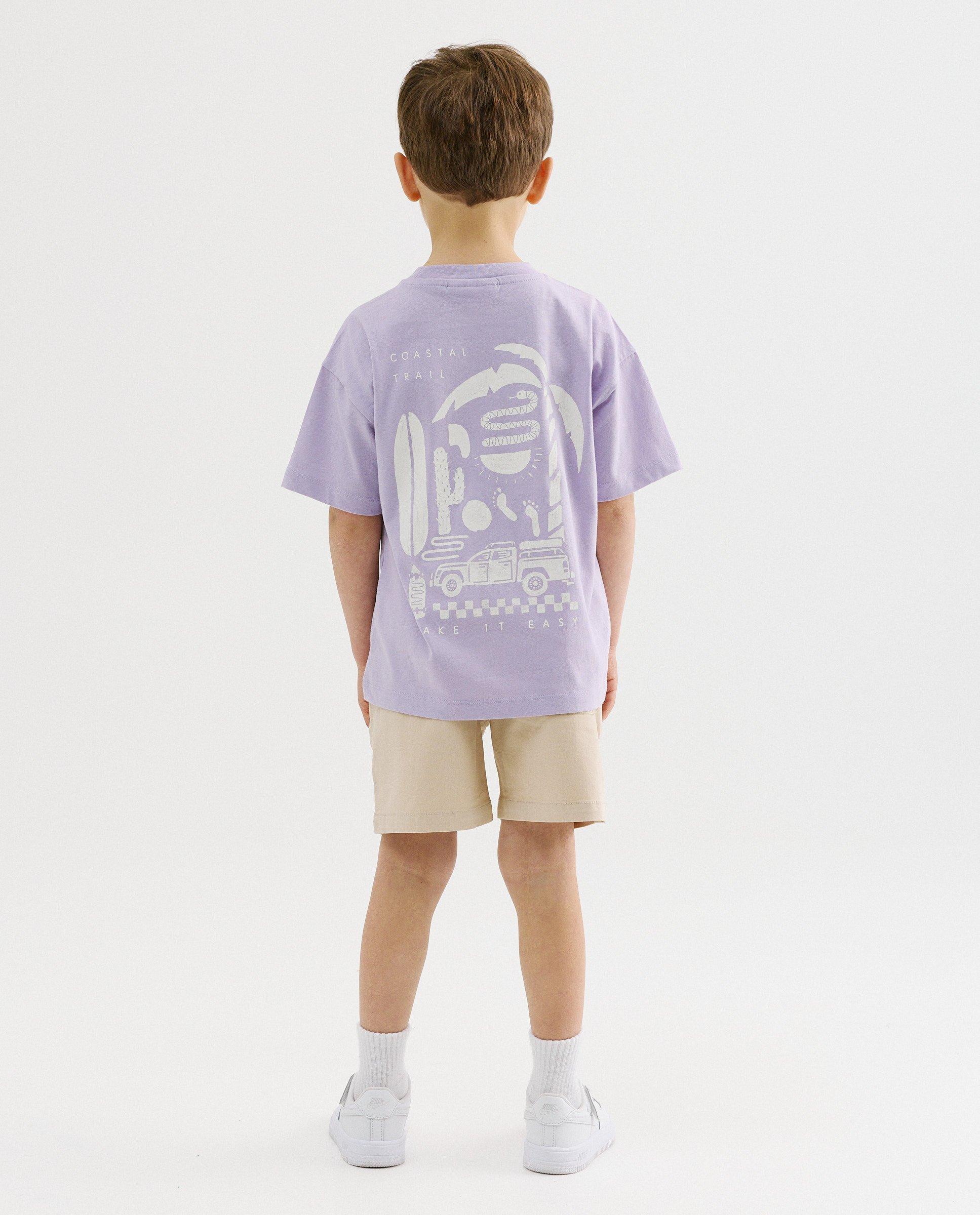 T-shirt &agrave; imprim&eacute; au dos, loose fit - D&eacute;tails du produit - lilas - image num&eacute;ro 3
