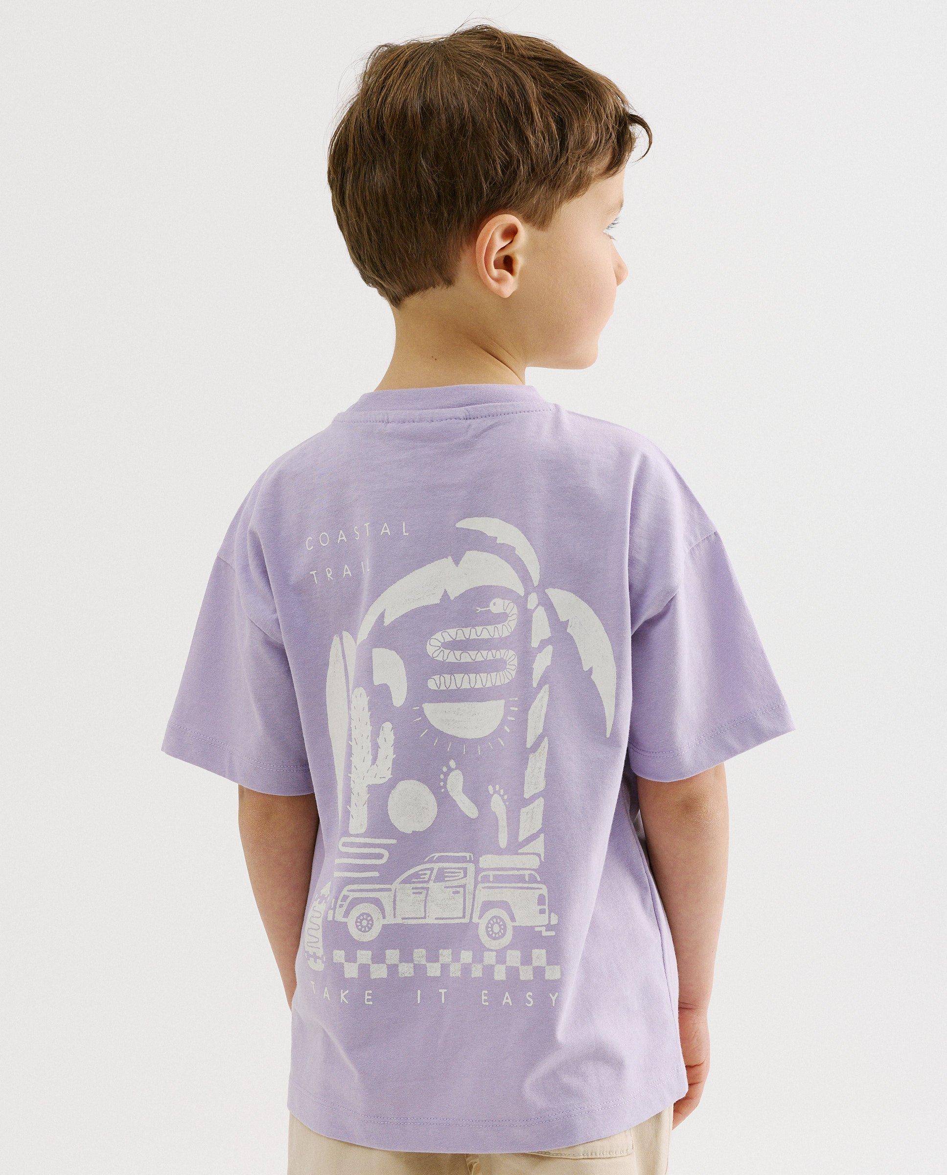 T-shirt &agrave; imprim&eacute; au dos, loose fit - D&eacute;tails du produit - lilas - image num&eacute;ro 4