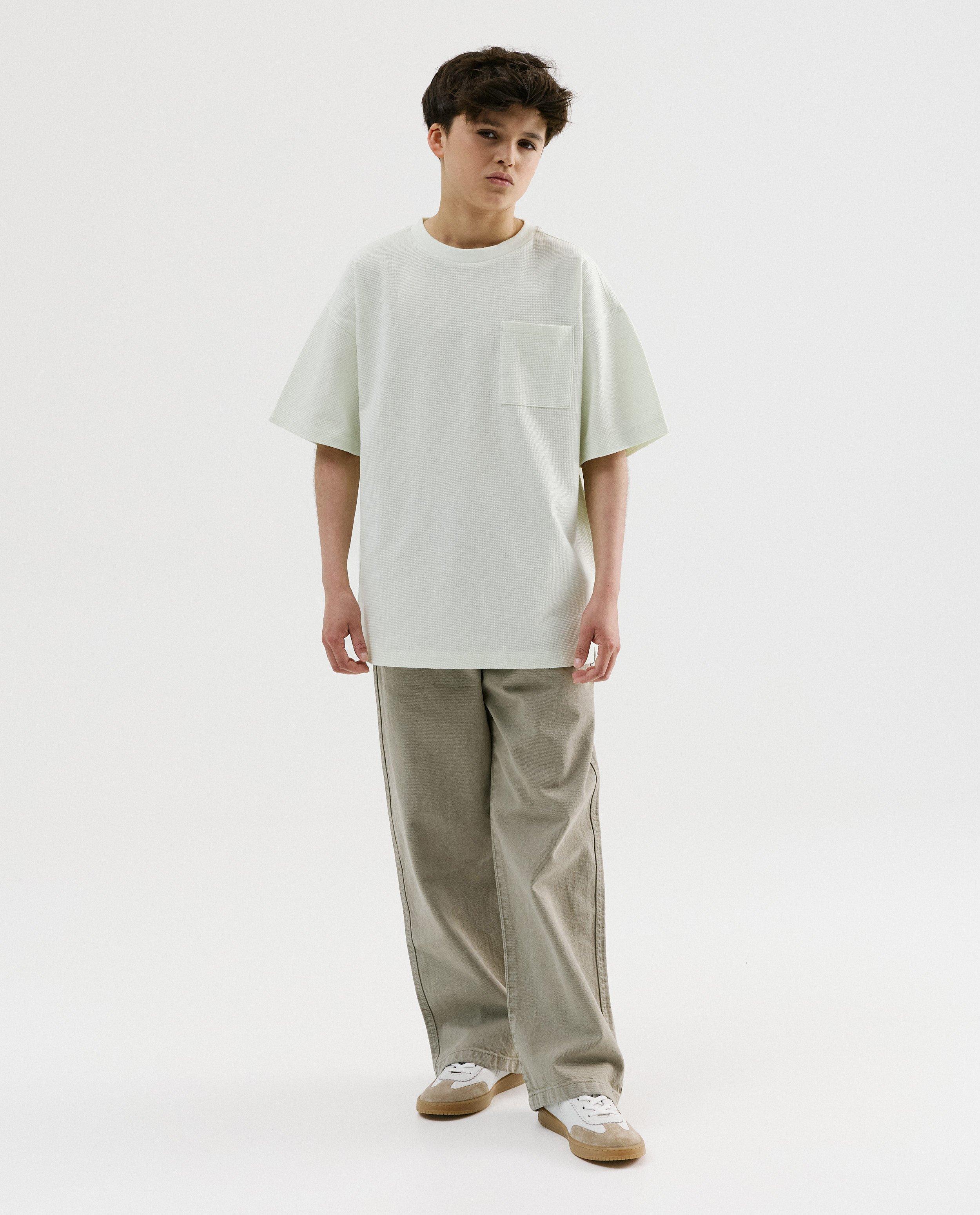 T-shirts - T-shirt met wafelpatroon, loose fit