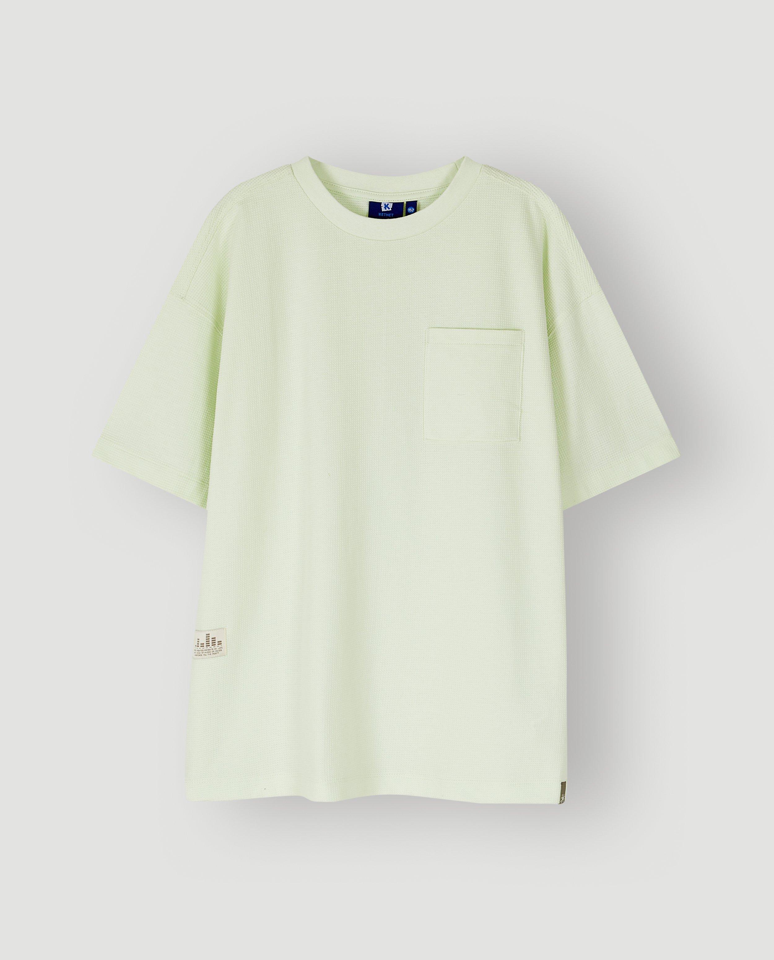 T-shirts - T-shirt met wafelpatroon, loose fit