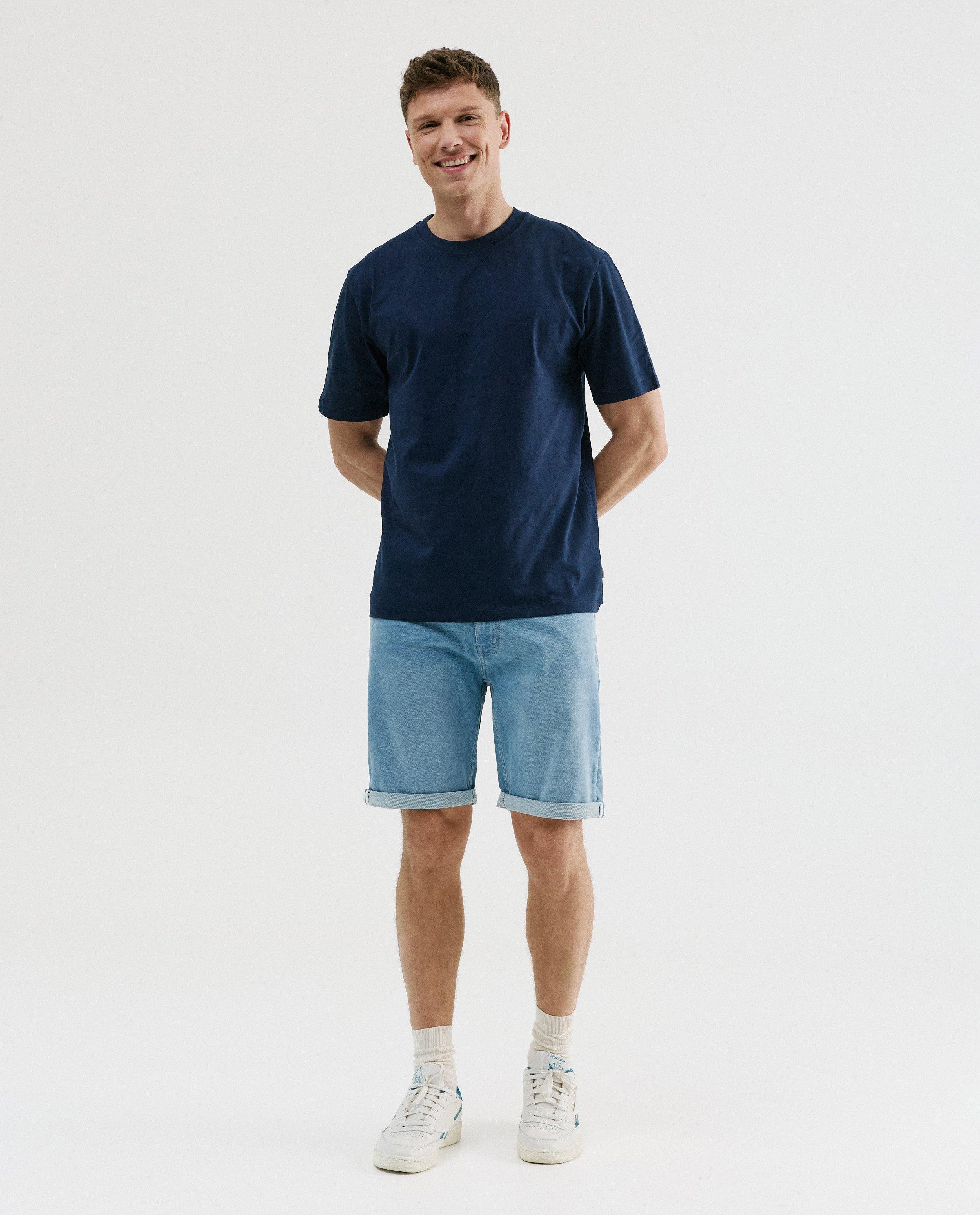 Blauwe jeansshort, slim fit