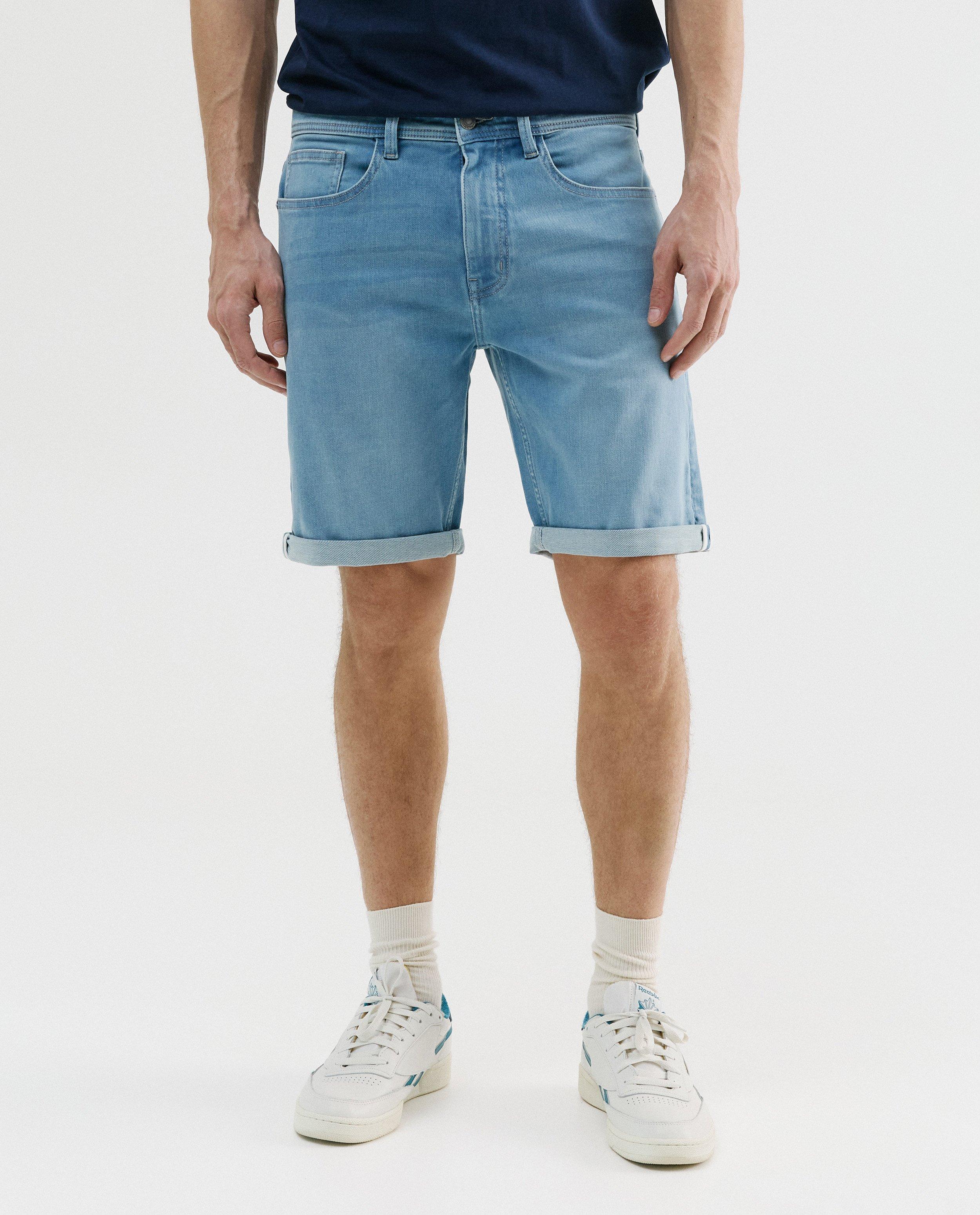 Shorten - Blauwe jeansshort, slim fit