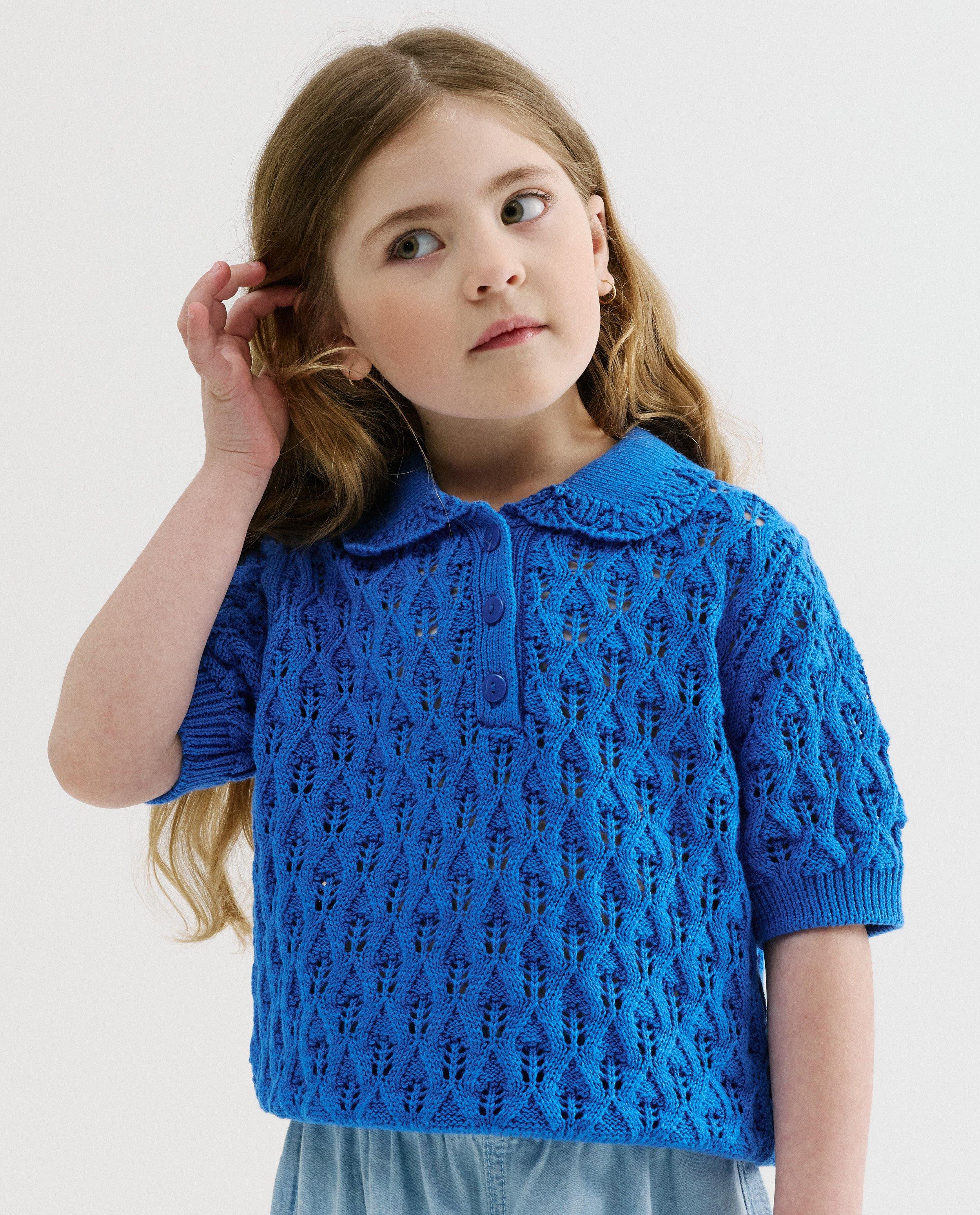 Pull crochet - D&eacute;tails du produit - bleu - image num&eacute;ro 1