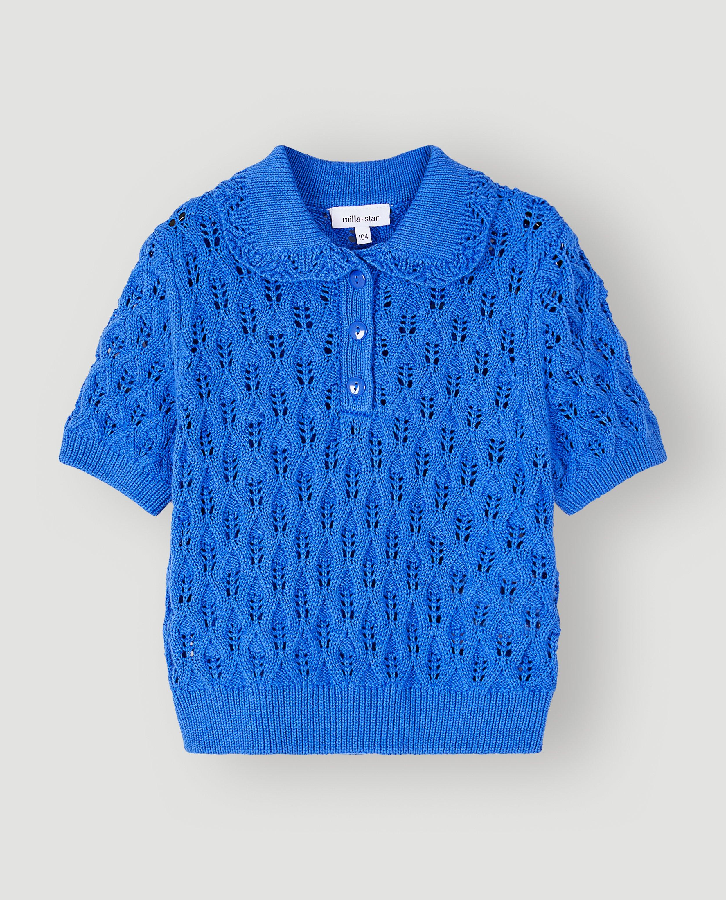 Pull crochet - D&eacute;tails du produit - bleu - image num&eacute;ro 4