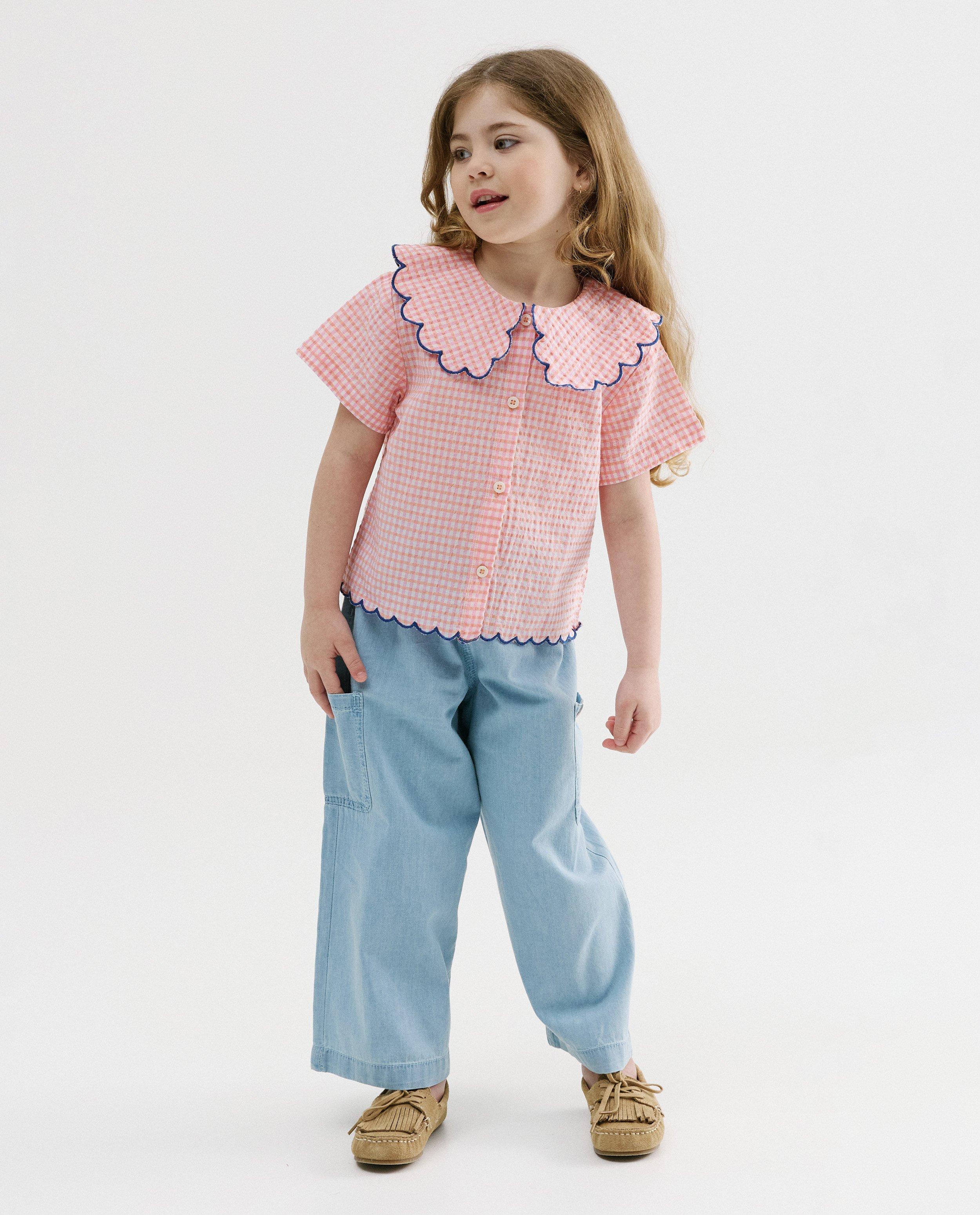 Blouse avec texture - D&eacute;tails du produit - orange clair - image num&eacute;ro 2