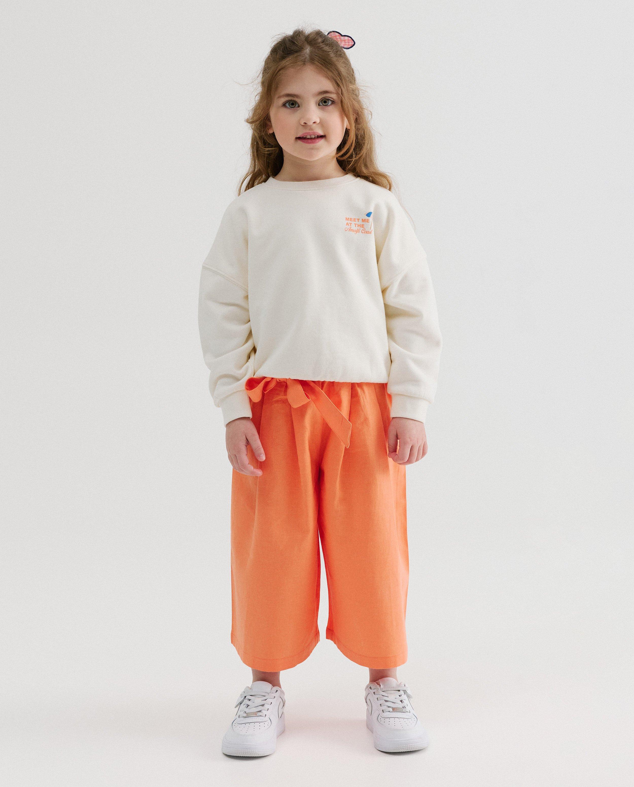 Pantalon avec lin - D&eacute;tails du produit - orange - image num&eacute;ro 2