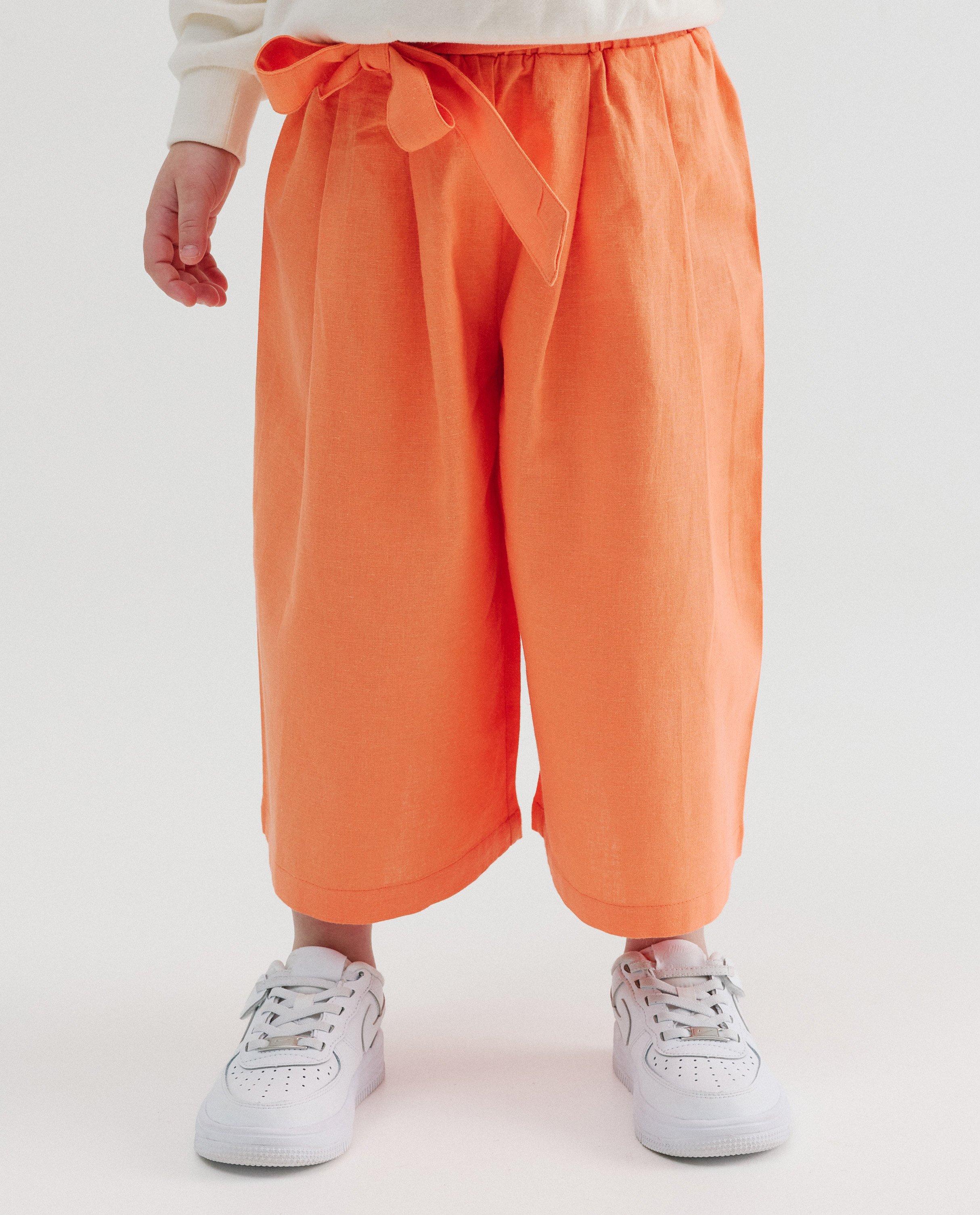 Pantalon avec lin - D&eacute;tails du produit - orange - image num&eacute;ro 4