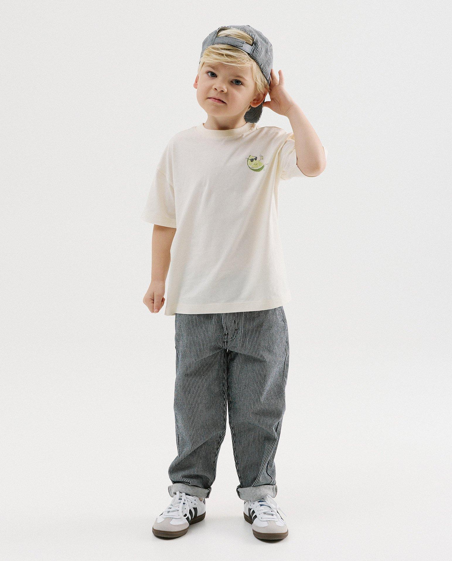 Broek met strepen, baggy fit