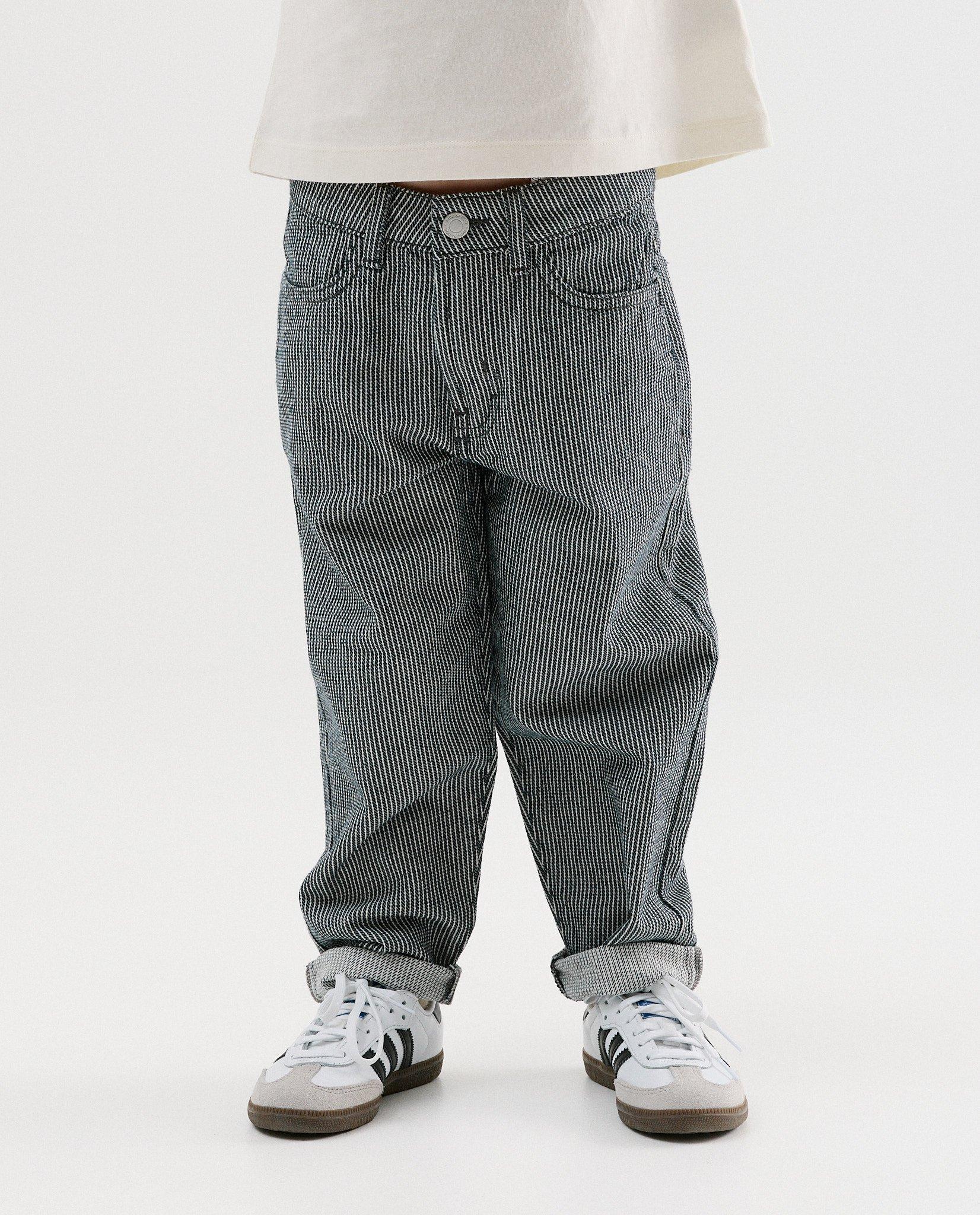 Broeken - Broek met strepen, baggy fit