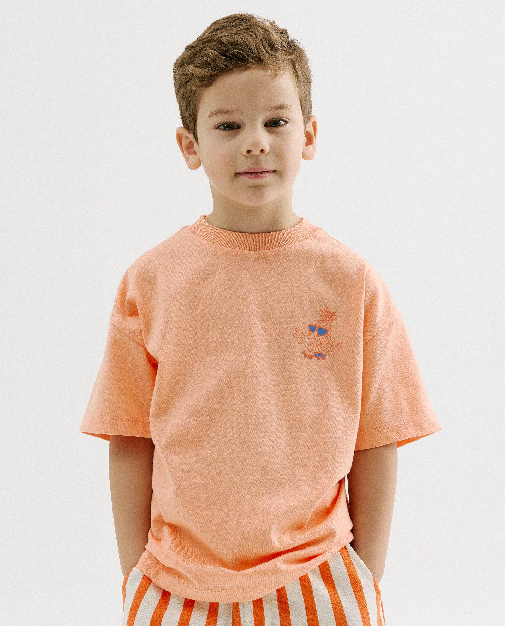 T-shirt avec imprim&eacute; au dos - D&eacute;tails du produit - orange - image num&eacute;ro 2