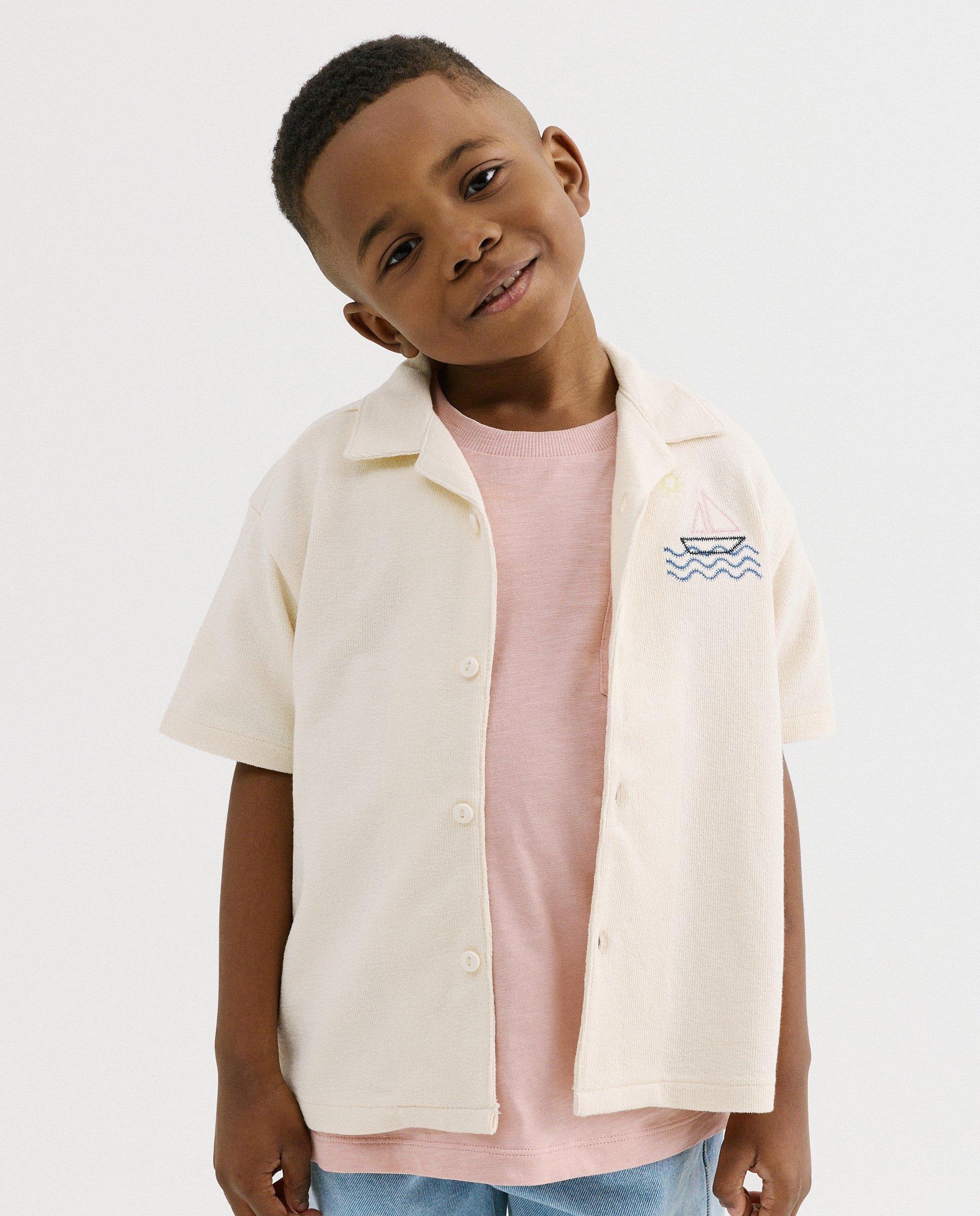 Chemise avec voilier brod&eacute; - D&eacute;tails du produit - blanc - image num&eacute;ro 1