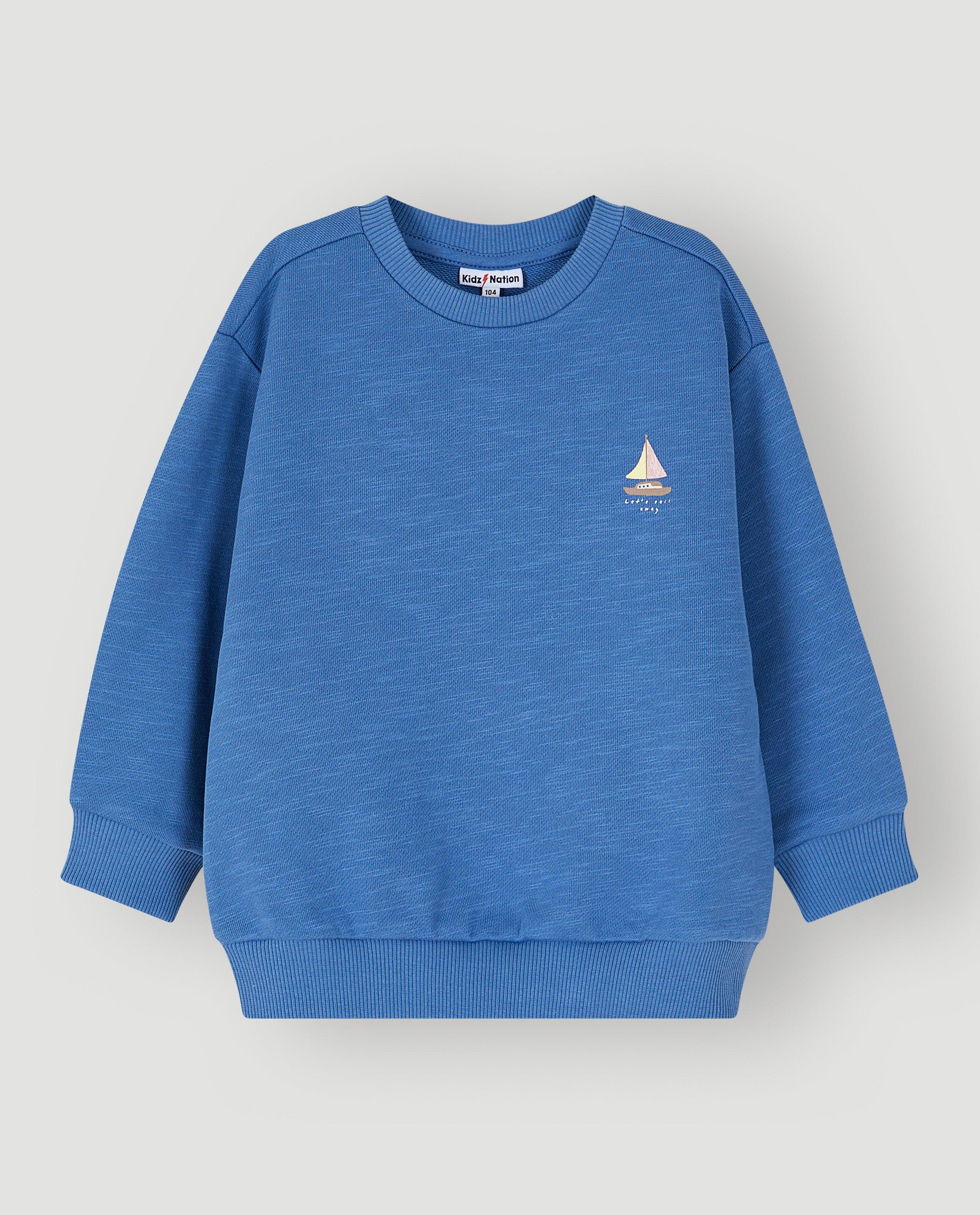 Sweat avec imprim&eacute; voilier - D&eacute;tails du produit - bleu - image num&eacute;ro 1