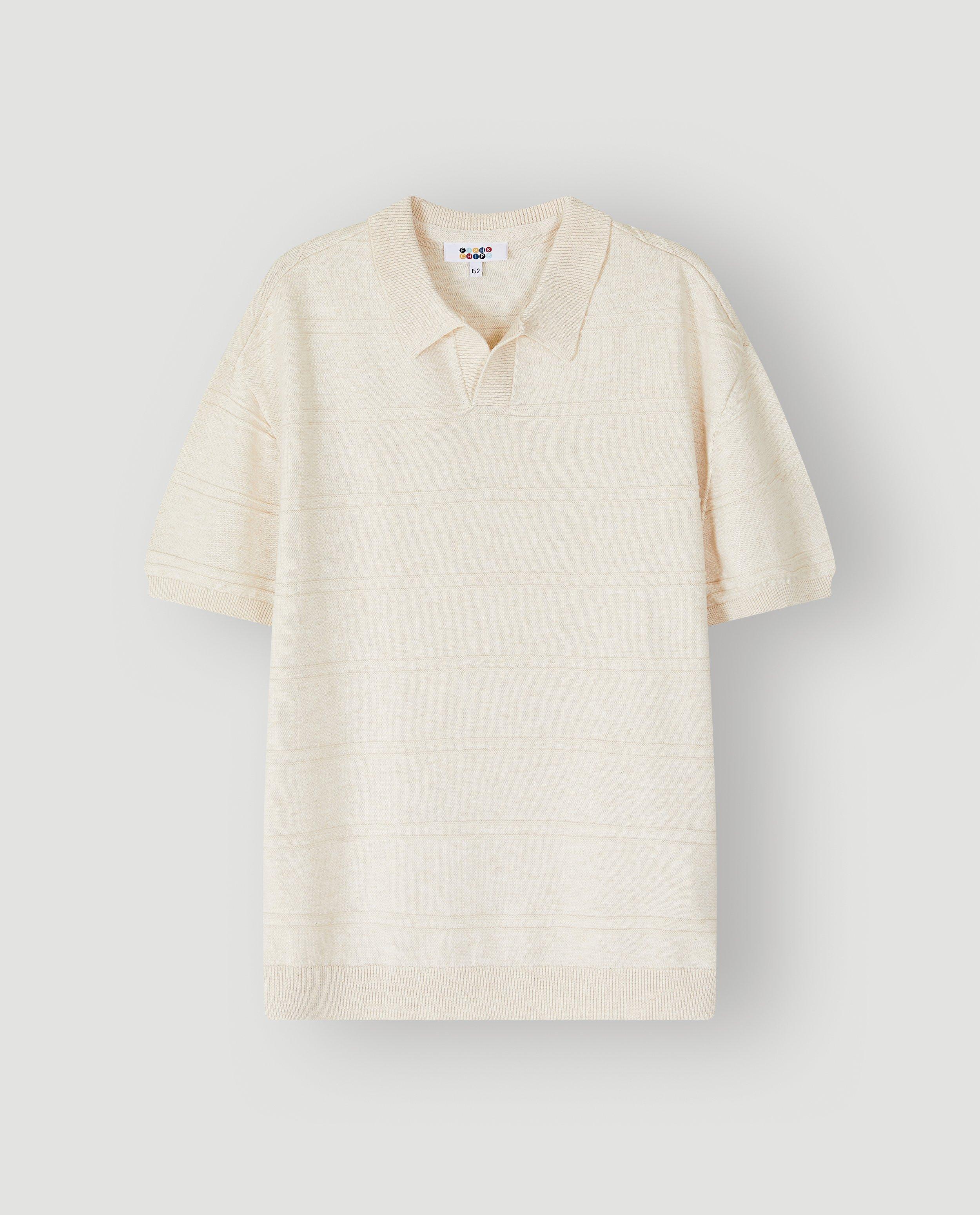 Polo avec texture - D&eacute;tails du produit - blanc - image num&eacute;ro 4