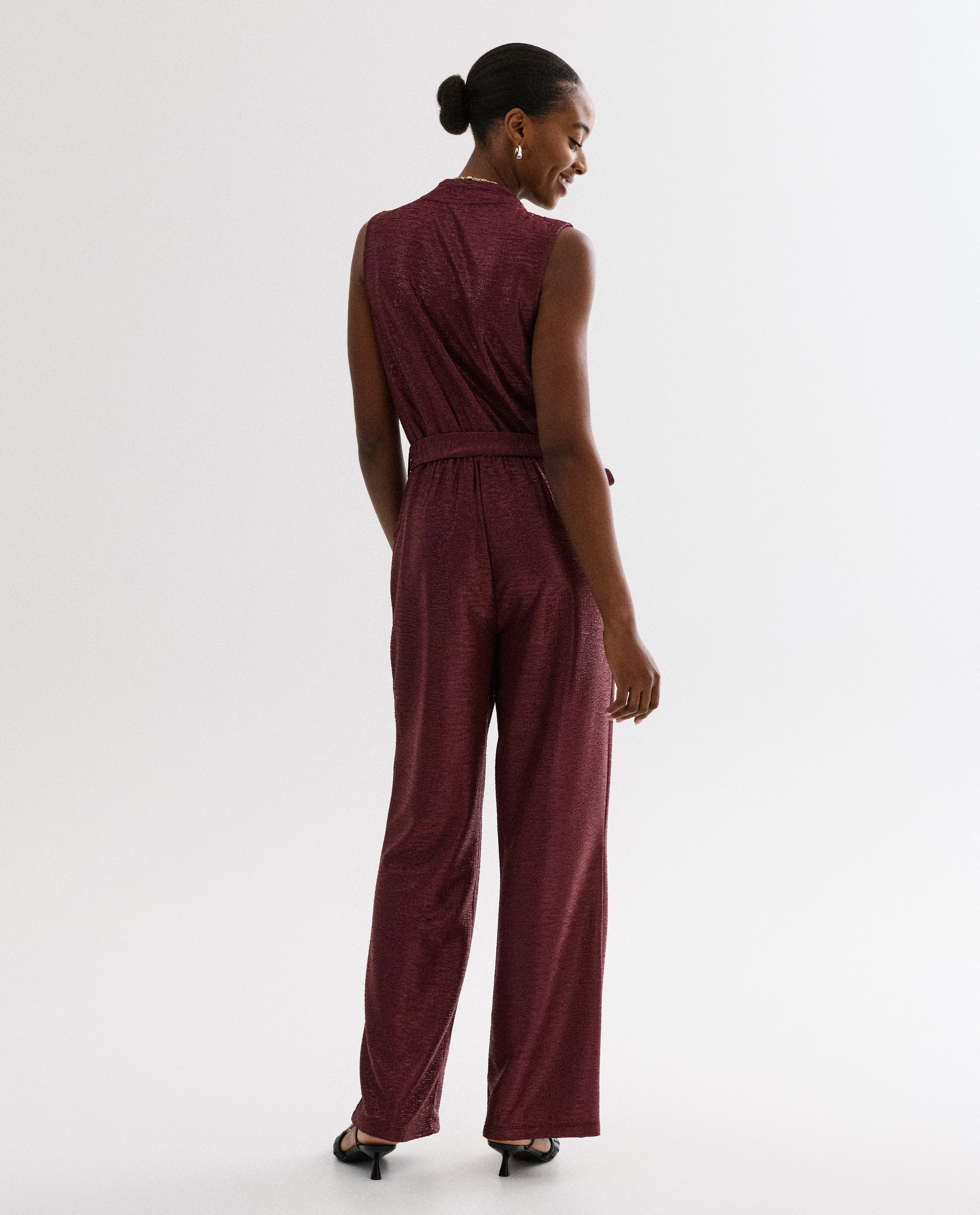 Jumpsuit met metallic details - Product Detail - donkerrood - afbeelding nummer 2