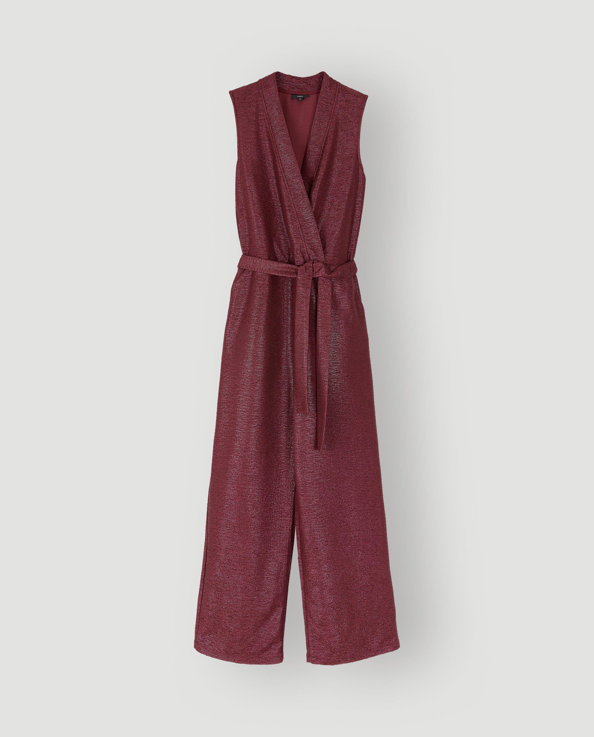 Jumpsuit met metallic details - Product Detail - donkerrood - afbeelding nummer 5