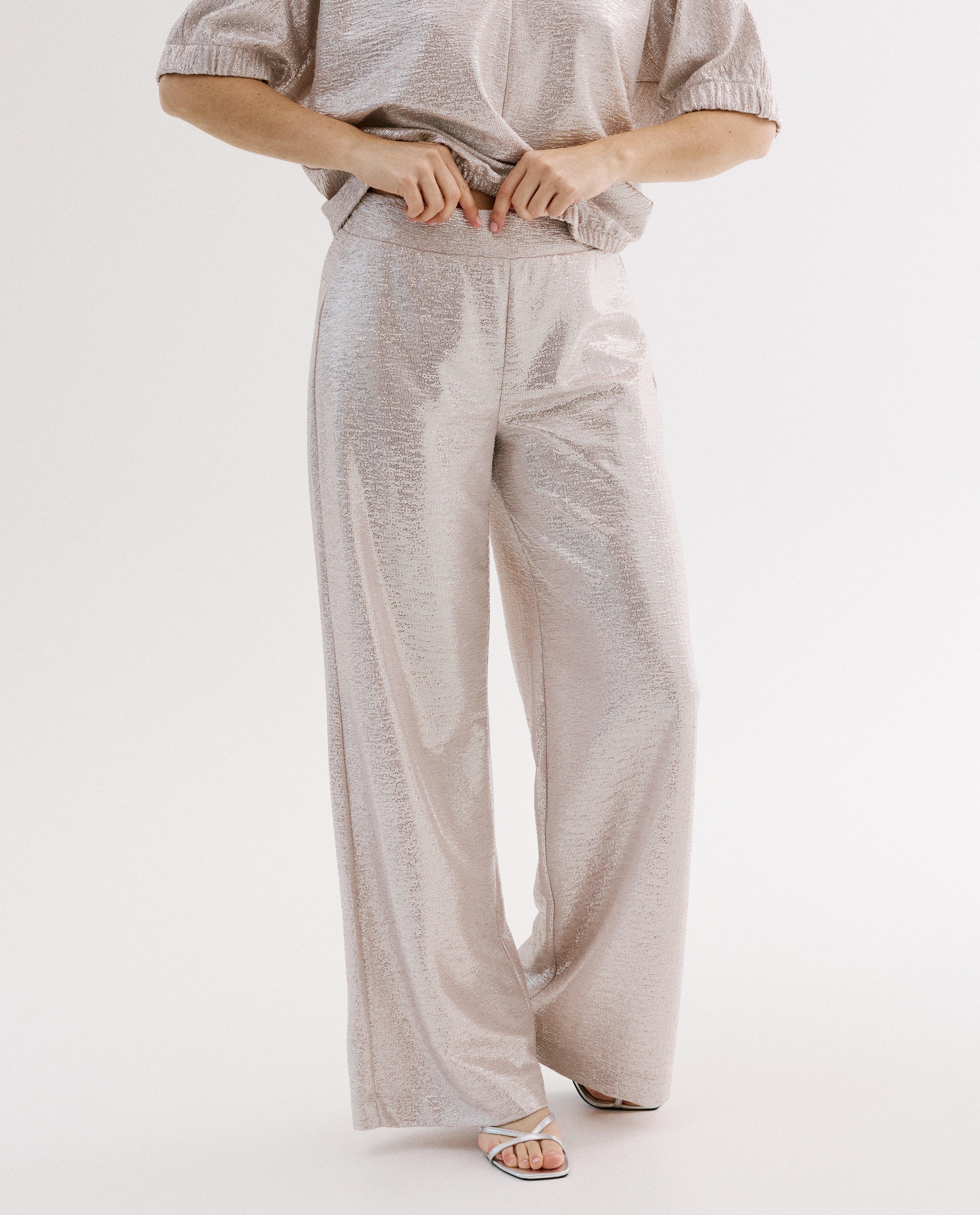 Broek met metallic details - Product Detail - beige - afbeelding nummer 3