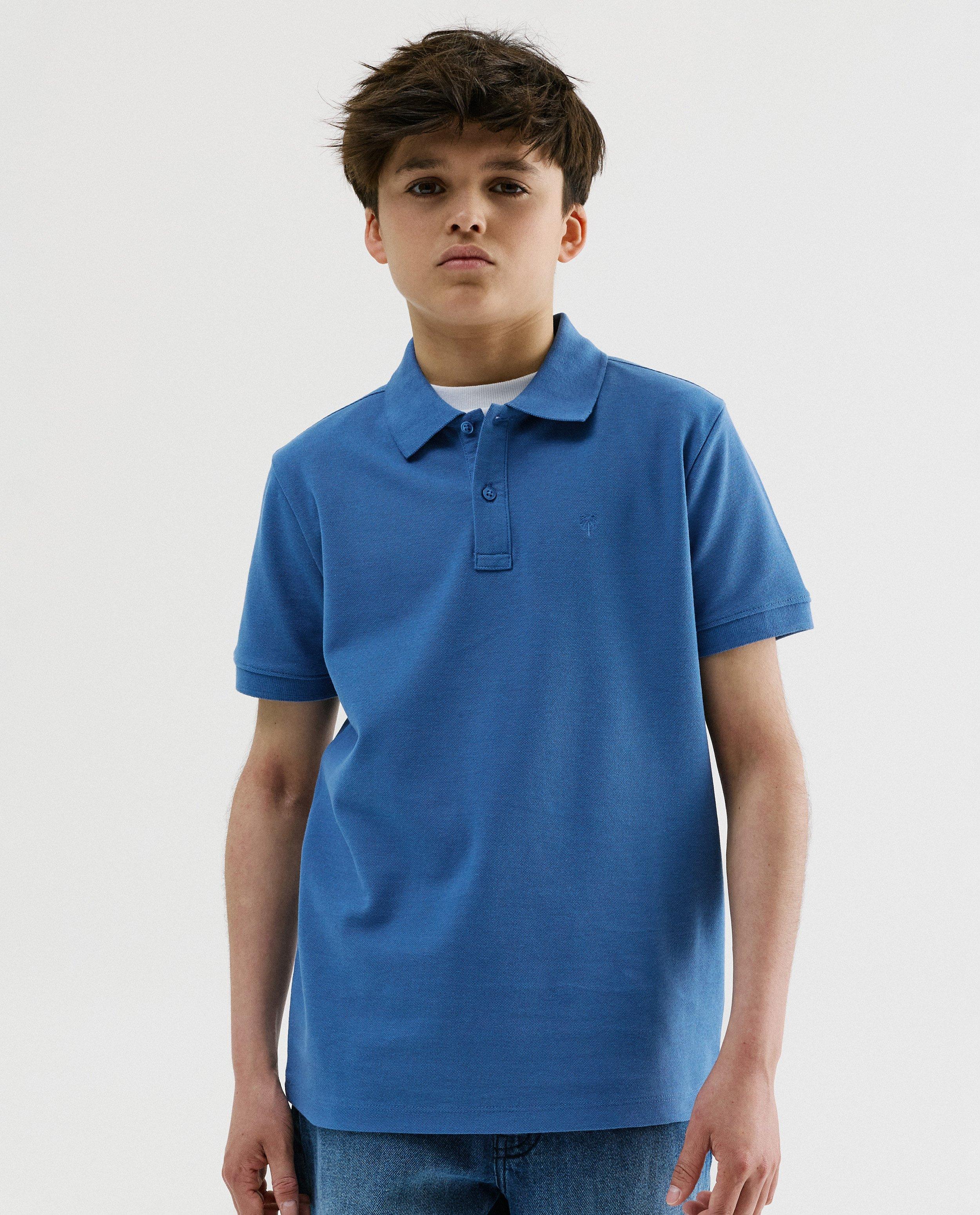 Polo avec un palmier brod&eacute; - D&eacute;tails du produit - bleu - image num&eacute;ro 1