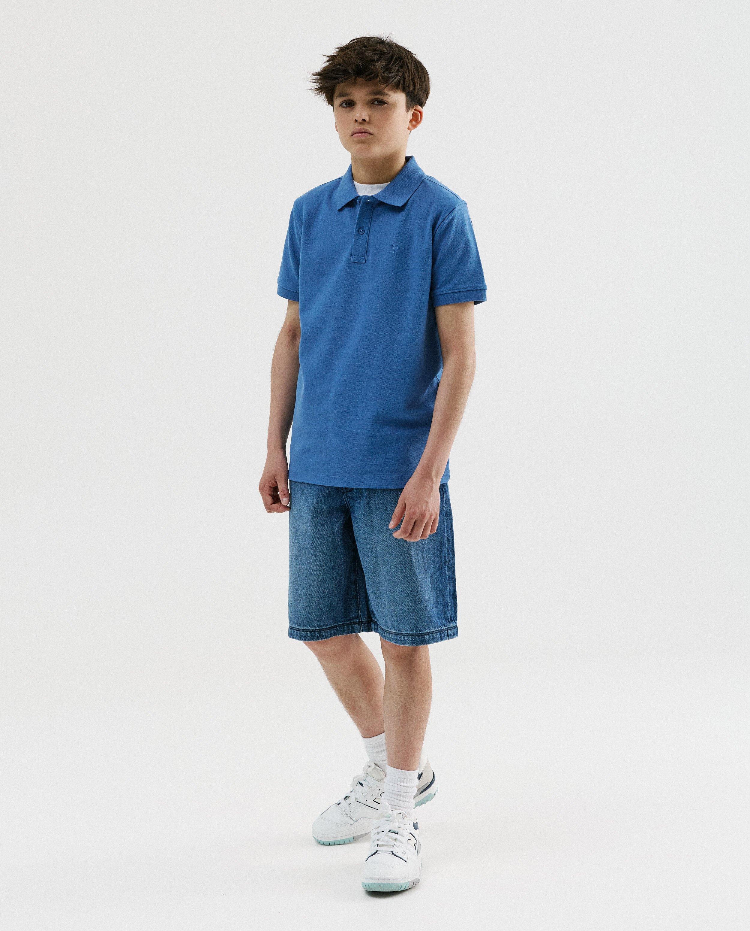 Polo avec un palmier brod&eacute; - D&eacute;tails du produit - bleu - image num&eacute;ro 2