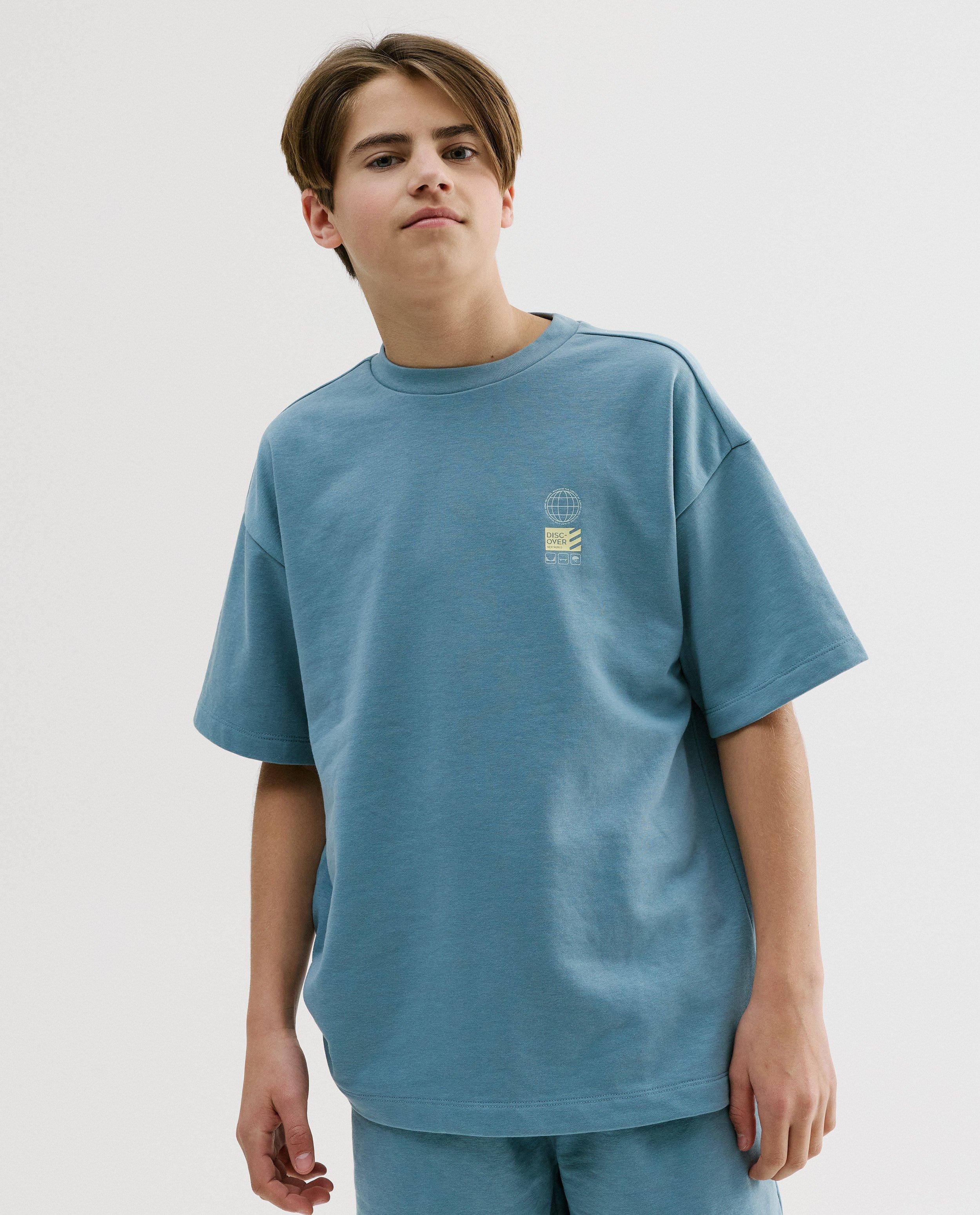 T-shirt avec imprim&eacute; - D&eacute;tails du produit - bleu - image num&eacute;ro 1