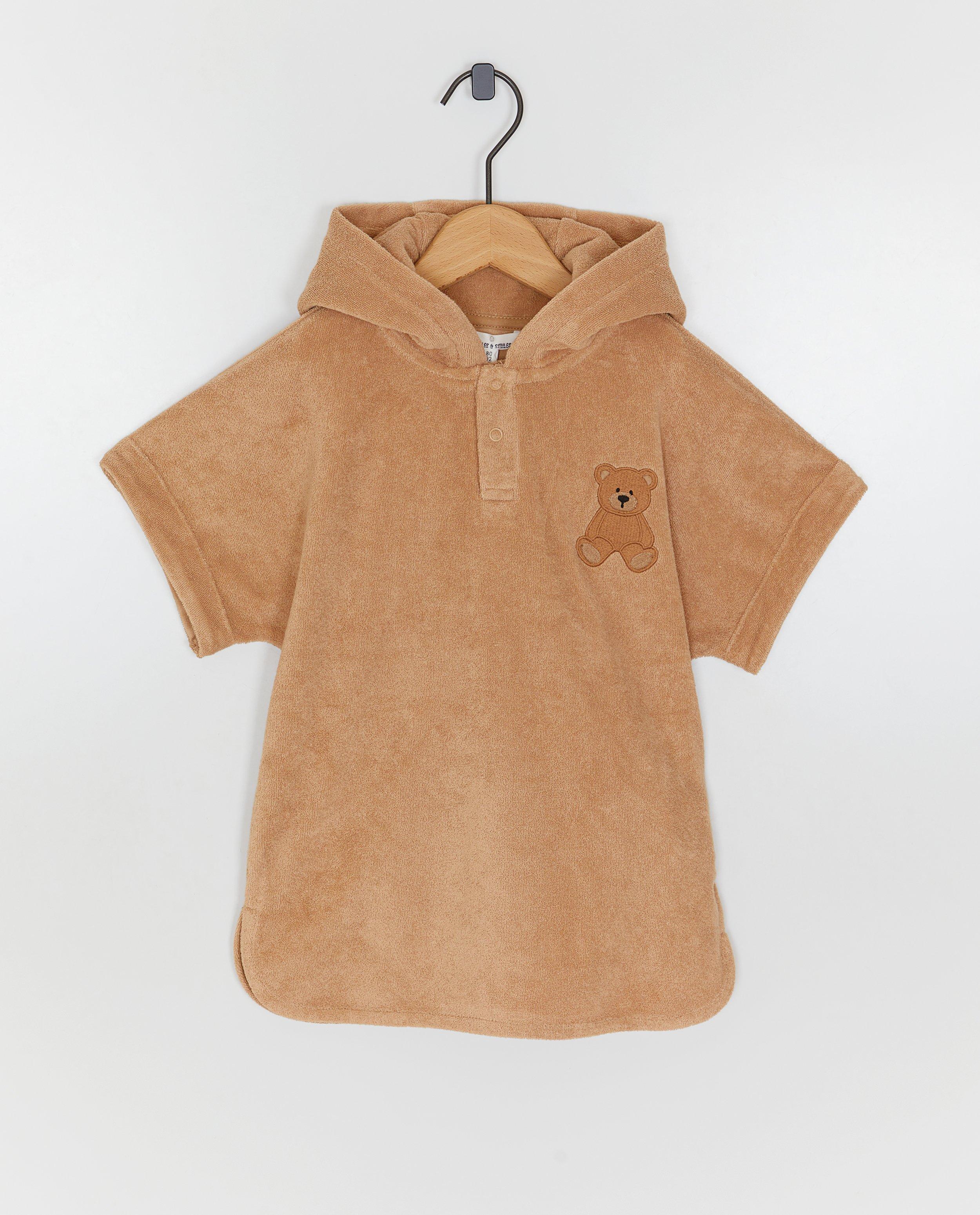 Poncho de bain avec imprim&eacute; ours - D&eacute;tails du produit - beige - image num&eacute;ro 1