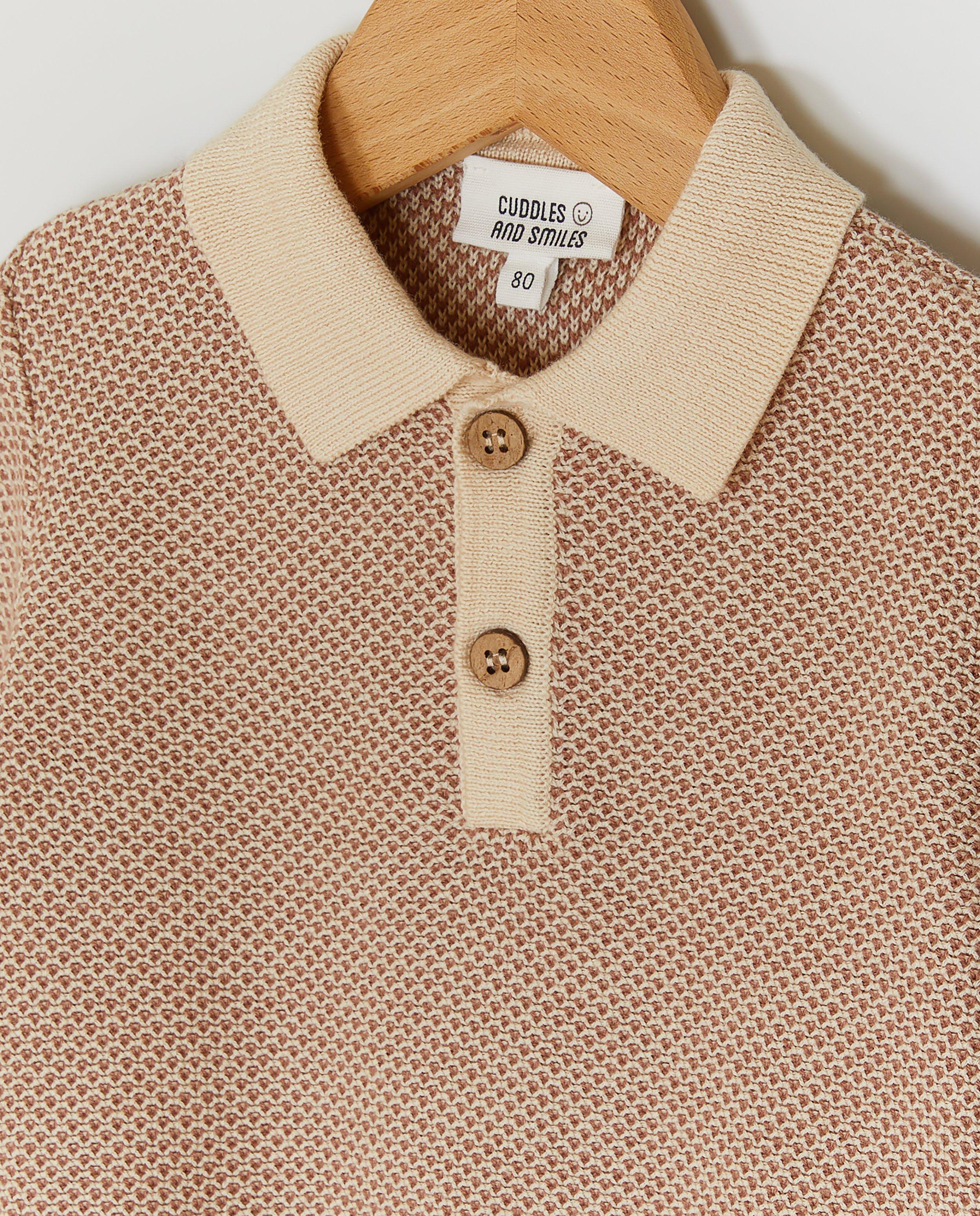 Polo avec color block - D&eacute;tails du produit - violet - image num&eacute;ro 3