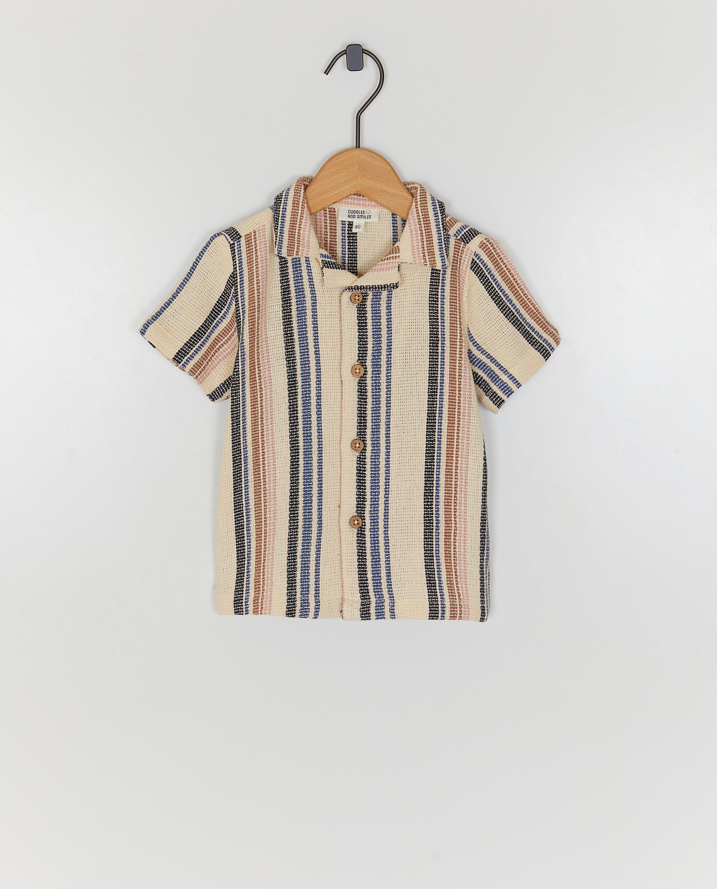 Chemise avec texture - D&eacute;tails du produit - bleu - image num&eacute;ro 1