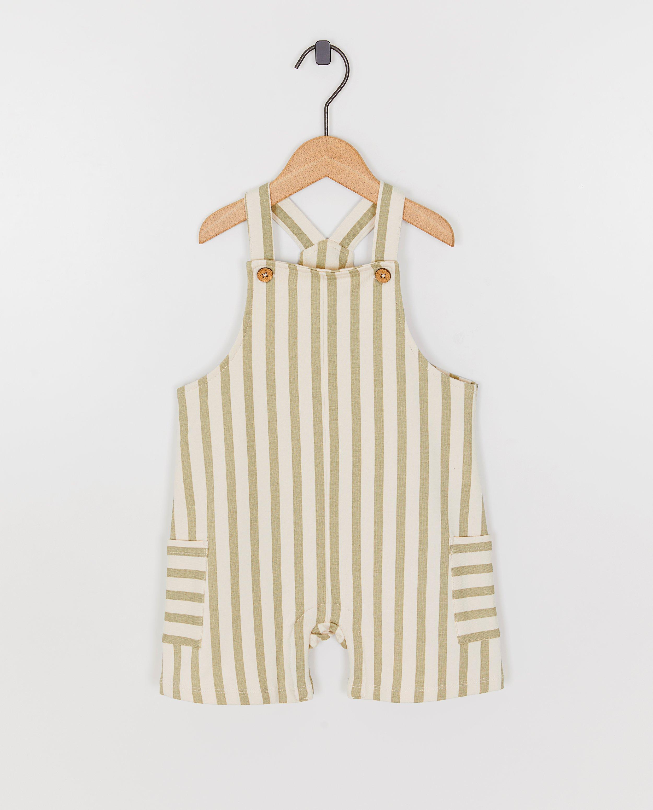 Salopette met strepen, unisex, 62-98 - Product Detail - khaki - afbeelding nummer 1