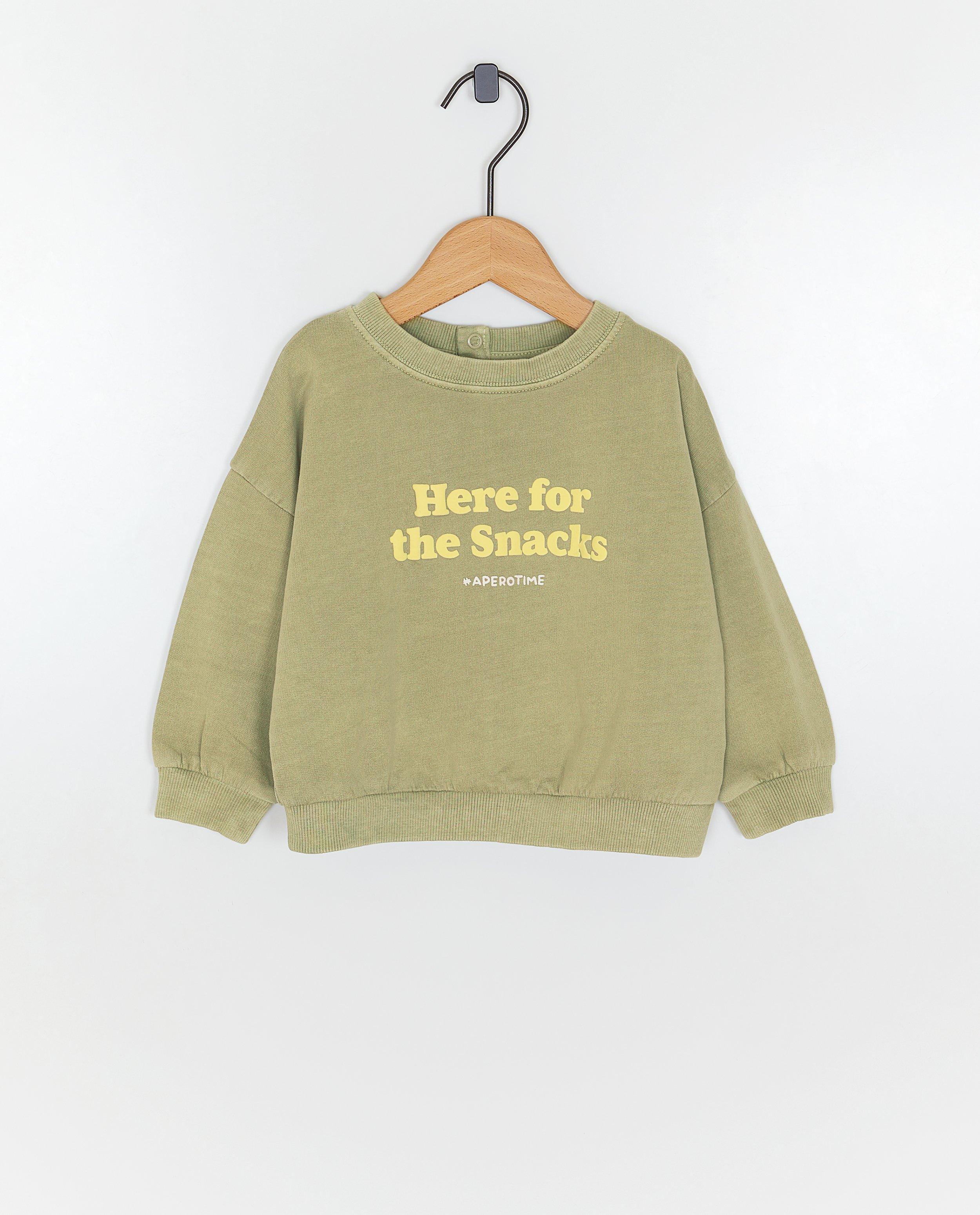 Sweater met opschrift in reli&euml;f, unisex, 62-92 - Product Detail - khaki - afbeelding nummer 1