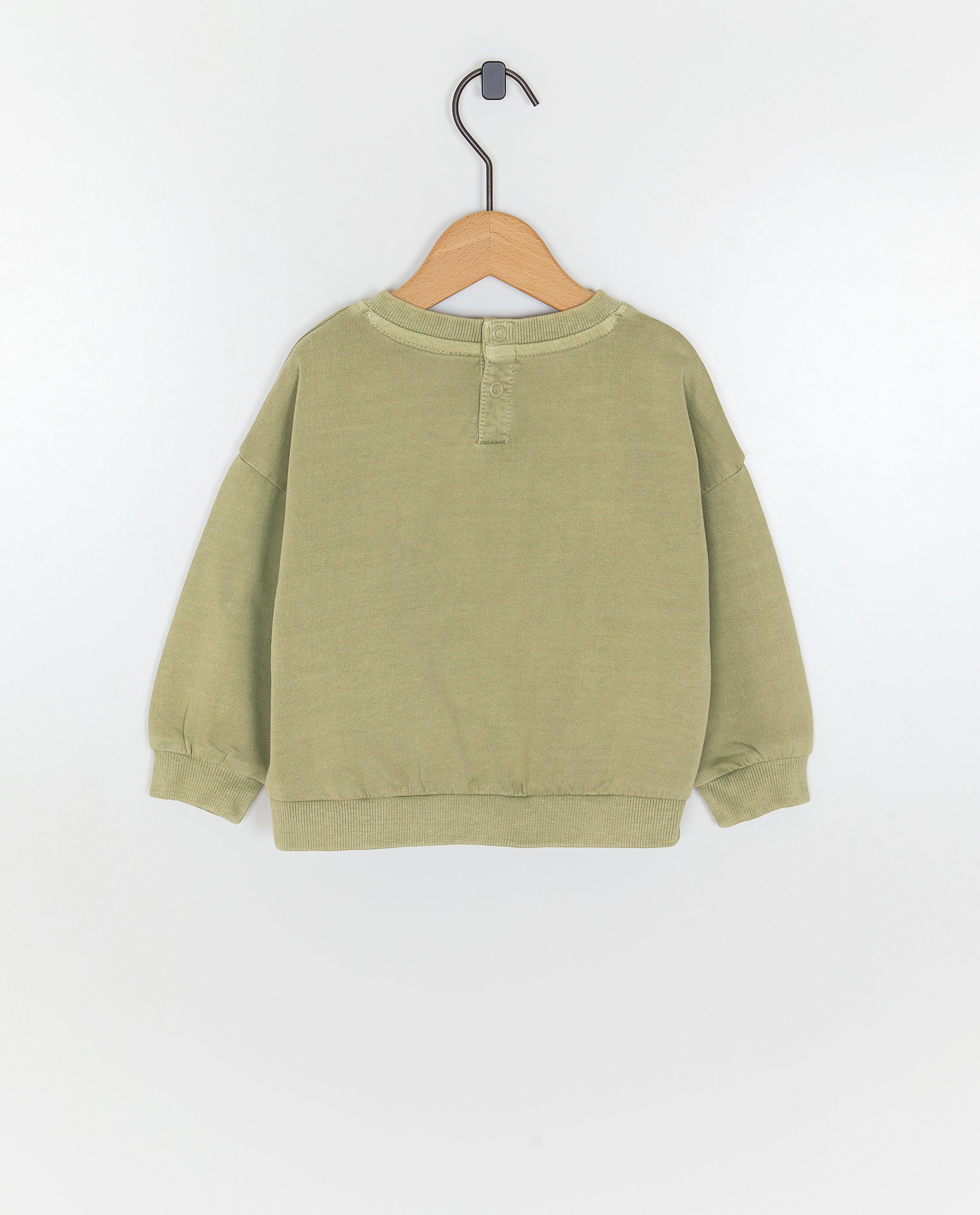 Sweater met opschrift in reli&euml;f, unisex, 62-92 - Product Detail - khaki - afbeelding nummer 2