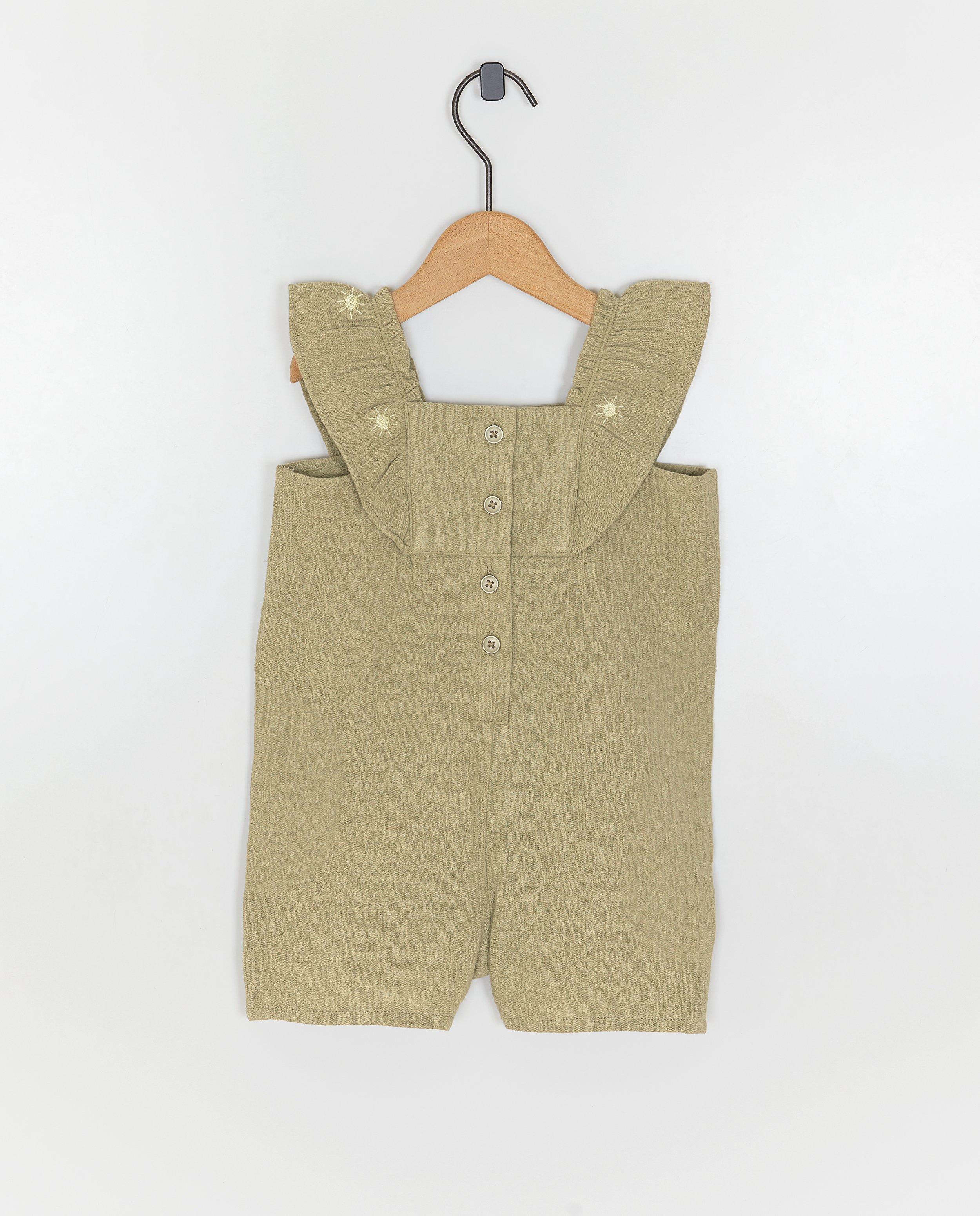 Tetra kruippakje met geborduurde zonnen, 62-98 - Product Detail - khaki - afbeelding nummer 2
