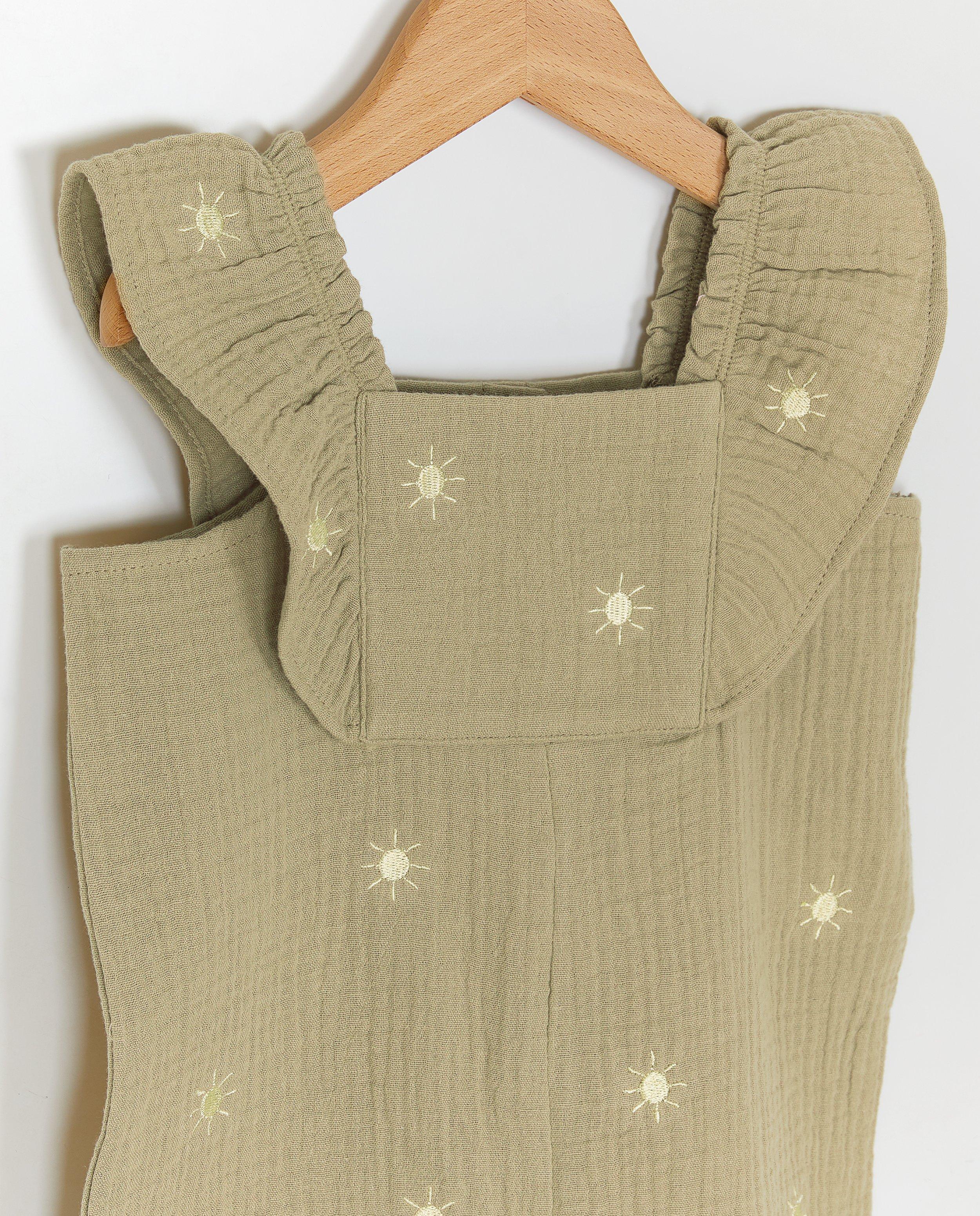 Tetra kruippakje met geborduurde zonnen, 62-98 - Product Detail - khaki - afbeelding nummer 3