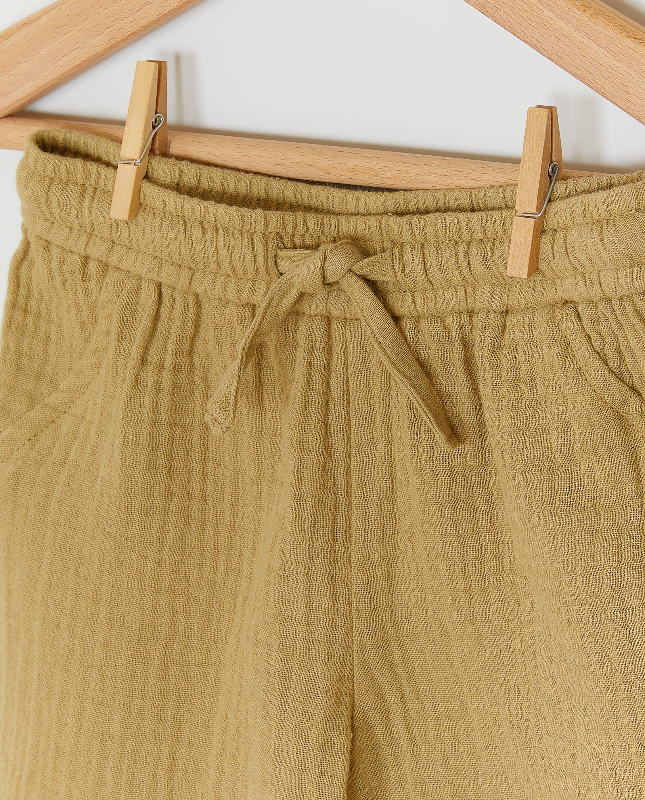 Short en t&eacute;tra, baggy fit, 62-92 - D&eacute;tails du produit - khaki - image num&eacute;ro 3