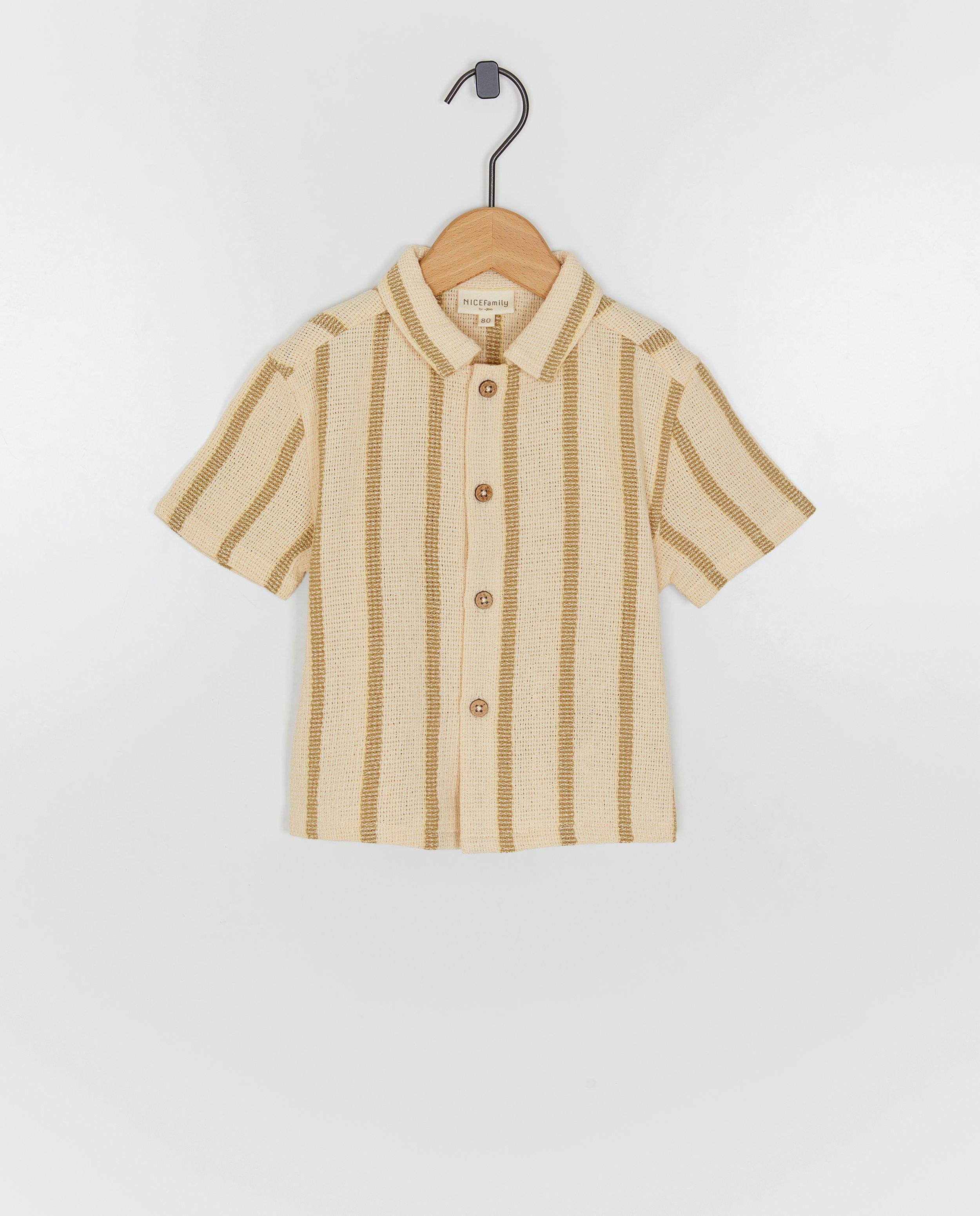 Chemise ray&eacute;e, 62-92 - D&eacute;tails du produit - blanc - image num&eacute;ro 1