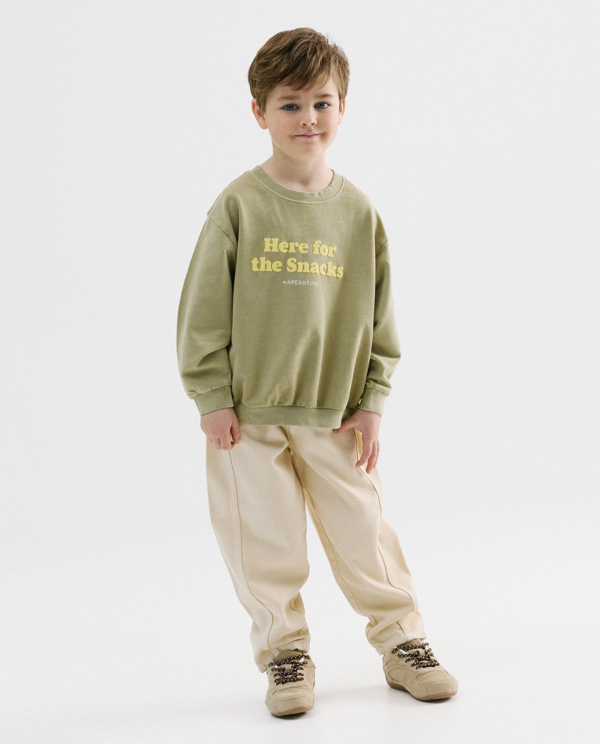 Broek met siernaden, baggy fit, unisex, 92-134 - Product Detail - wit - afbeelding nummer 1