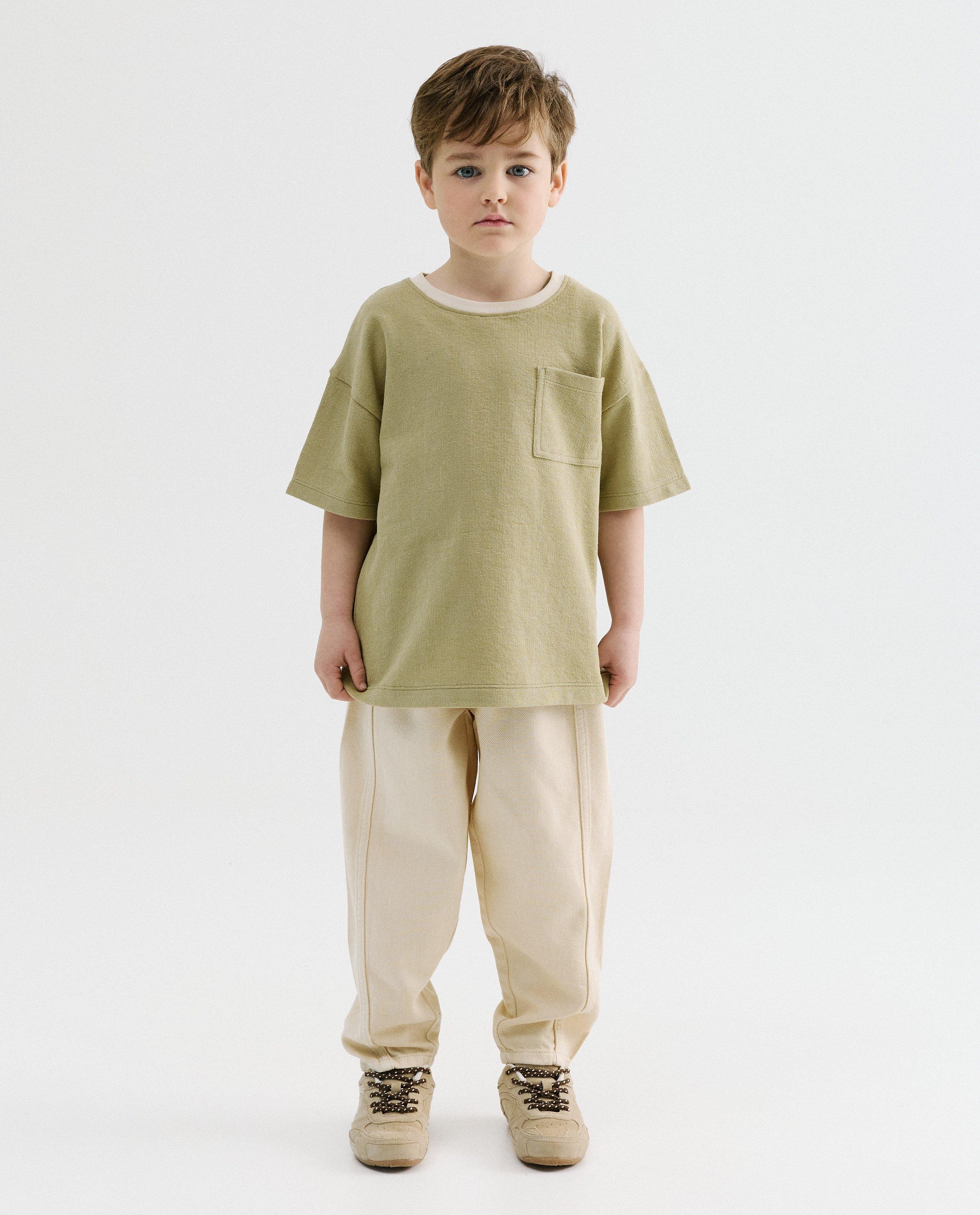 Groen T-shirt, loose fit, unisex, 98-134 - Product Detail - khaki - afbeelding nummer 3