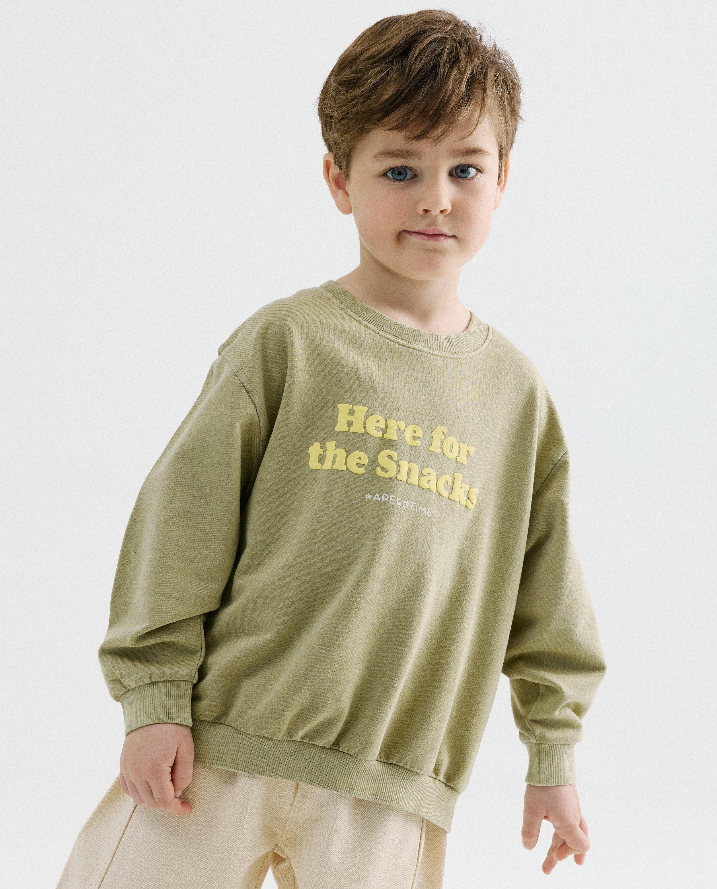 Sweater met opschrift, unisex, 98-134 - Product Detail - khaki - afbeelding nummer 1