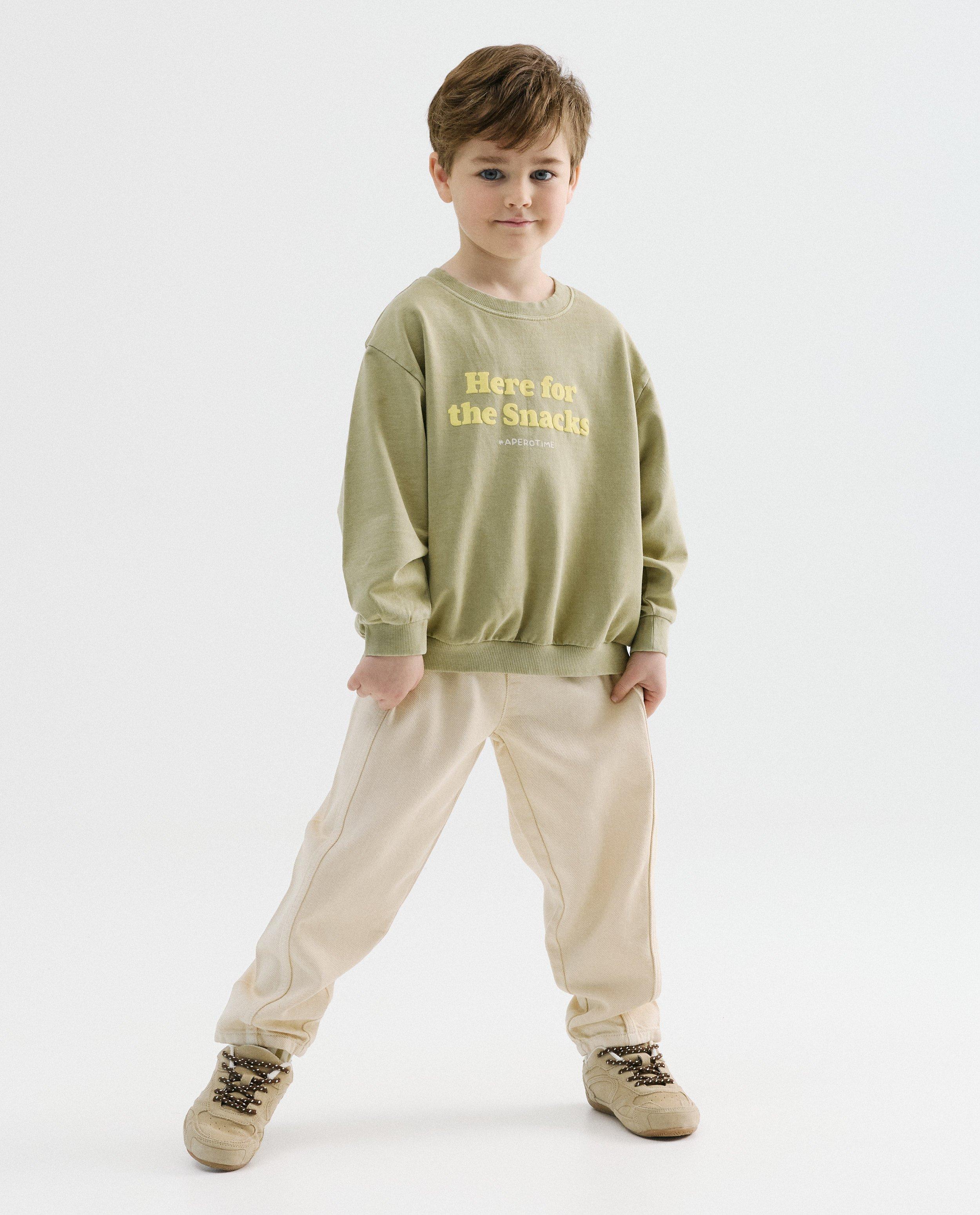Sweater met opschrift, unisex, 98-134 - Product Detail - khaki - afbeelding nummer 2