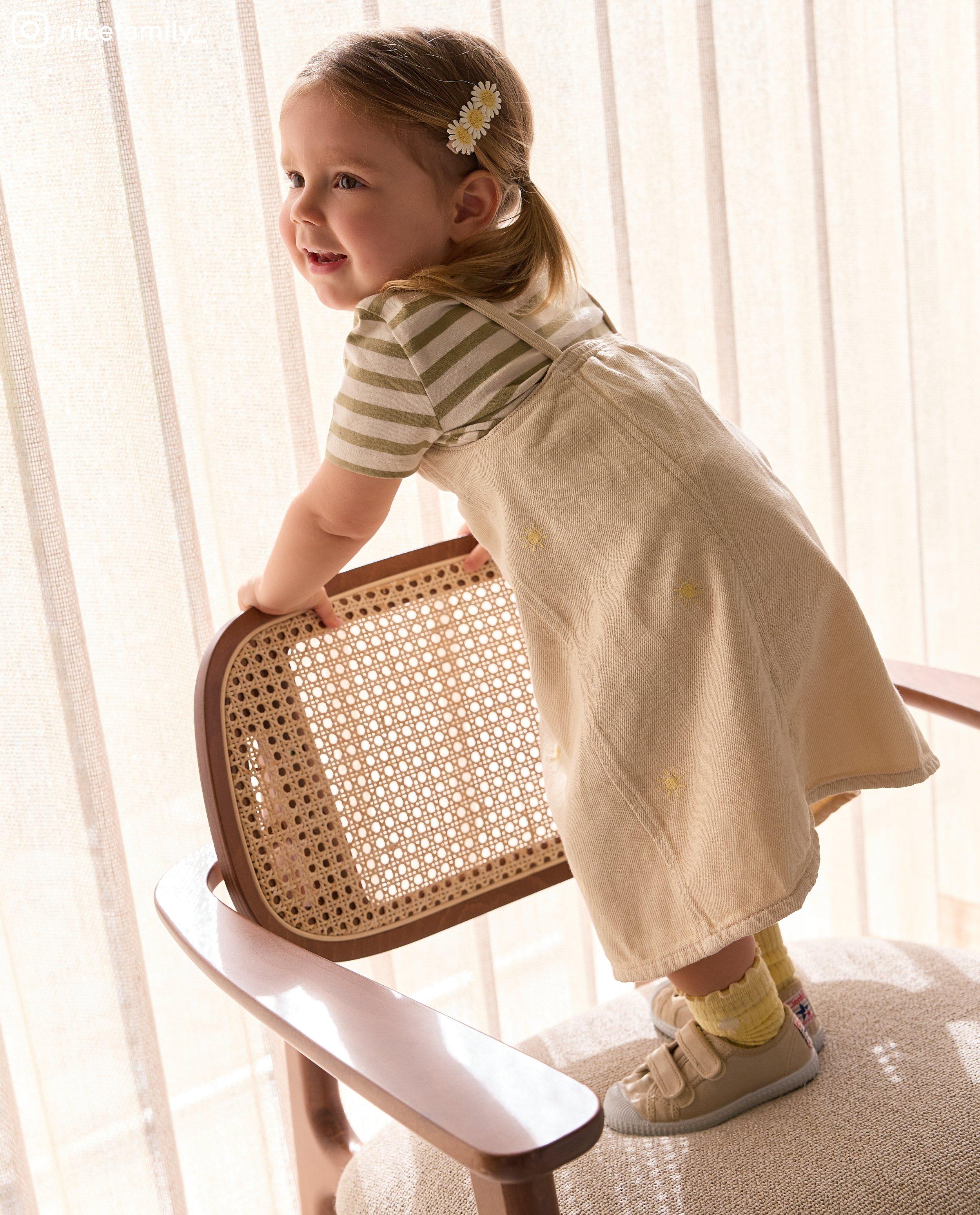 Jurk met geborduurde zonnen, 92-134 - Product Detail - wit - afbeelding nummer 4