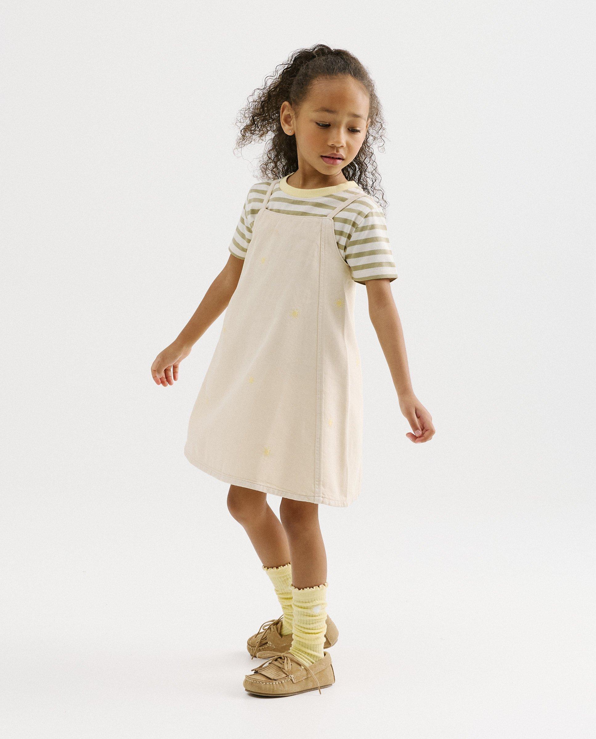 Jurk met geborduurde zonnen, 92-134 - Product Detail - wit - afbeelding nummer 1