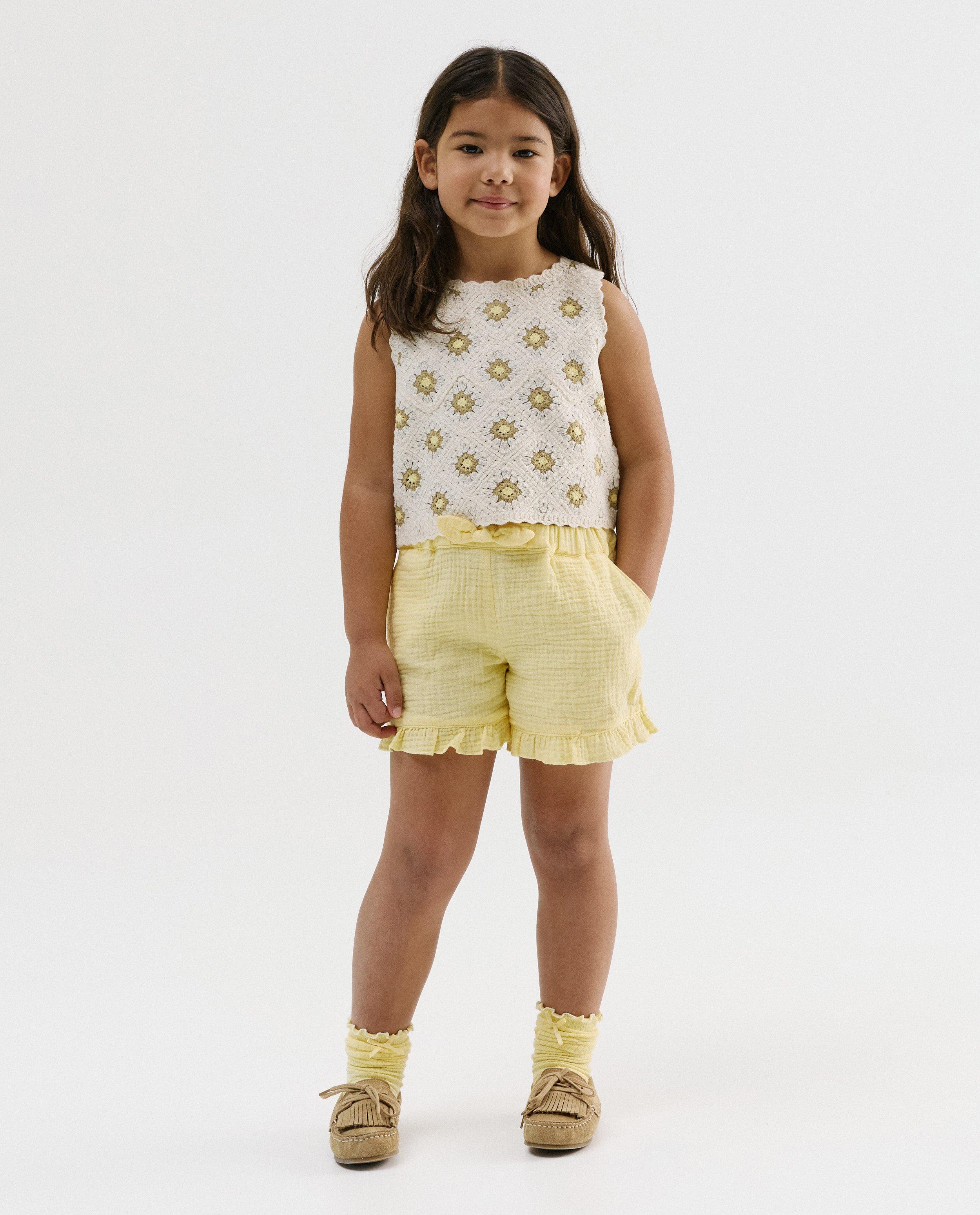 T-shirt en crochet avec motif, 92-134 - D&eacute;tails du produit - blanc - image num&eacute;ro 2