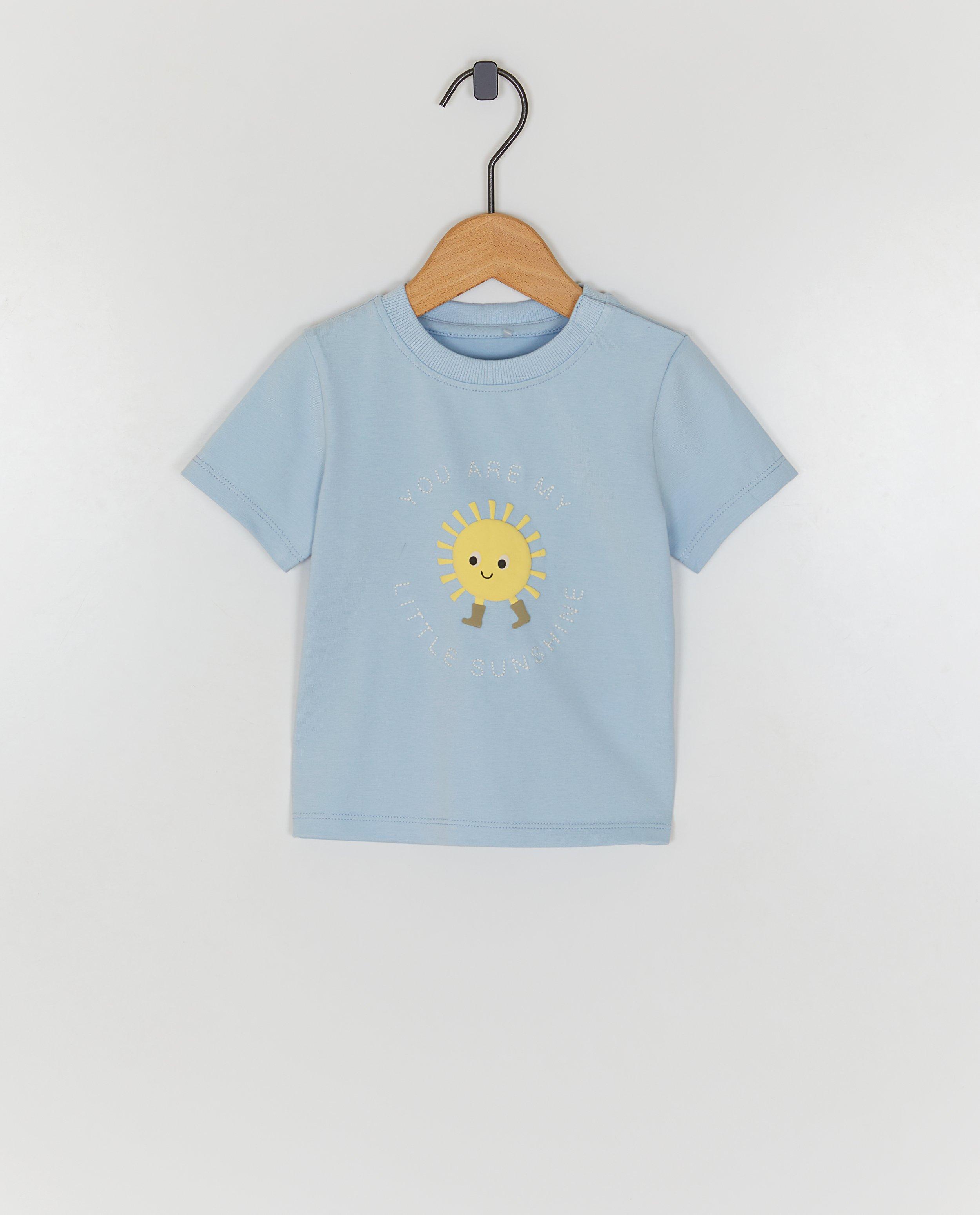 T-shirt met reli&euml;fprint, regular fit - Product Detail - lichtblauw - afbeelding nummer 1