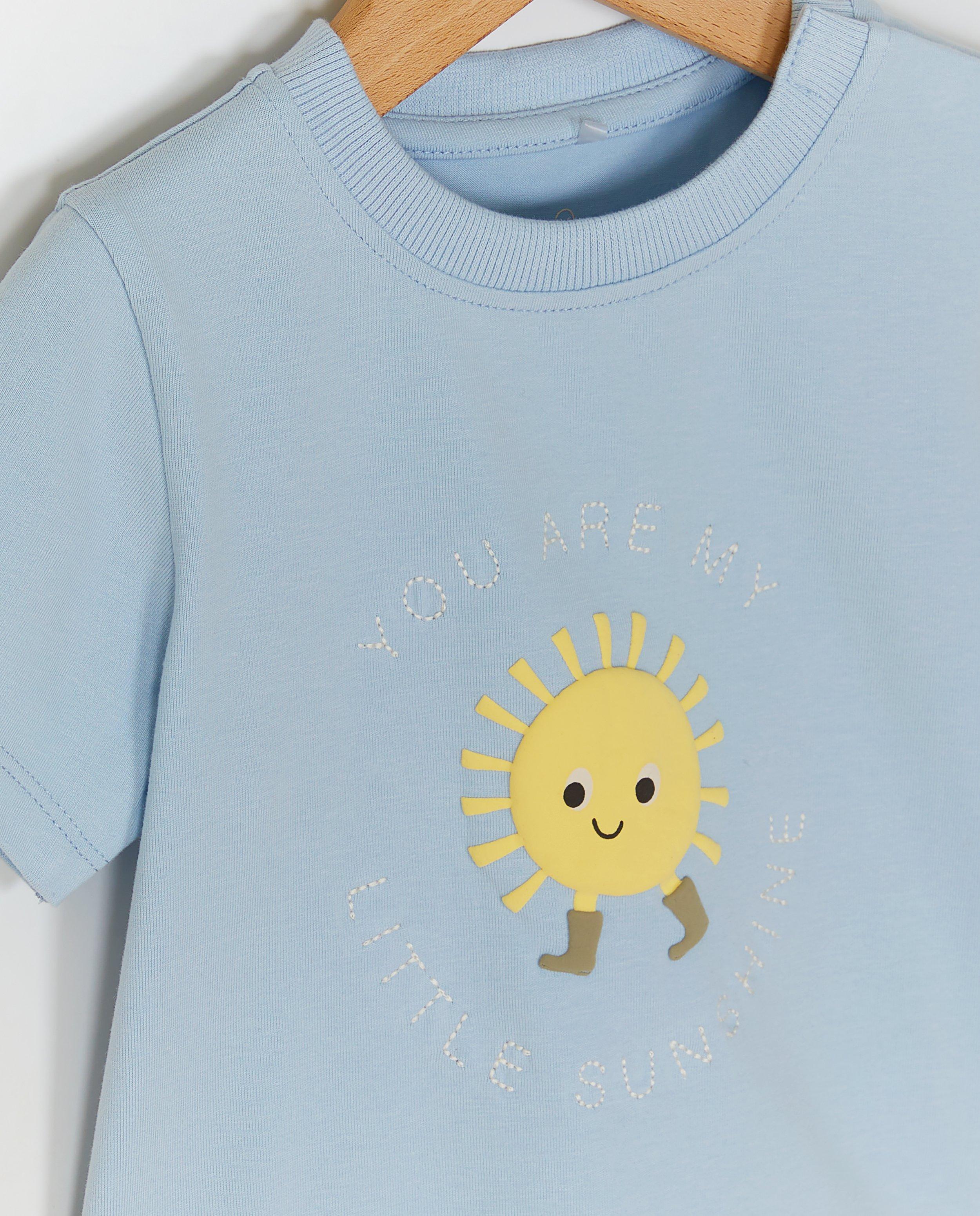 T-shirt met reli&euml;fprint, regular fit - Product Detail - lichtblauw - afbeelding nummer 3