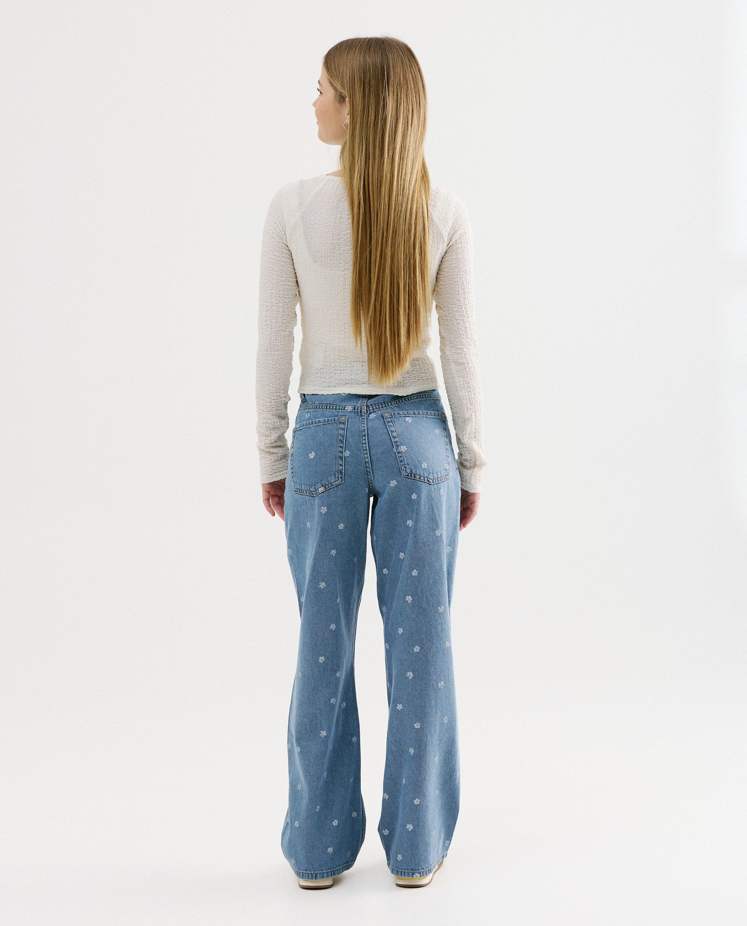 Jeans met bloemenprint, straight fit - Product Detail - lichtblauw - afbeelding nummer 2