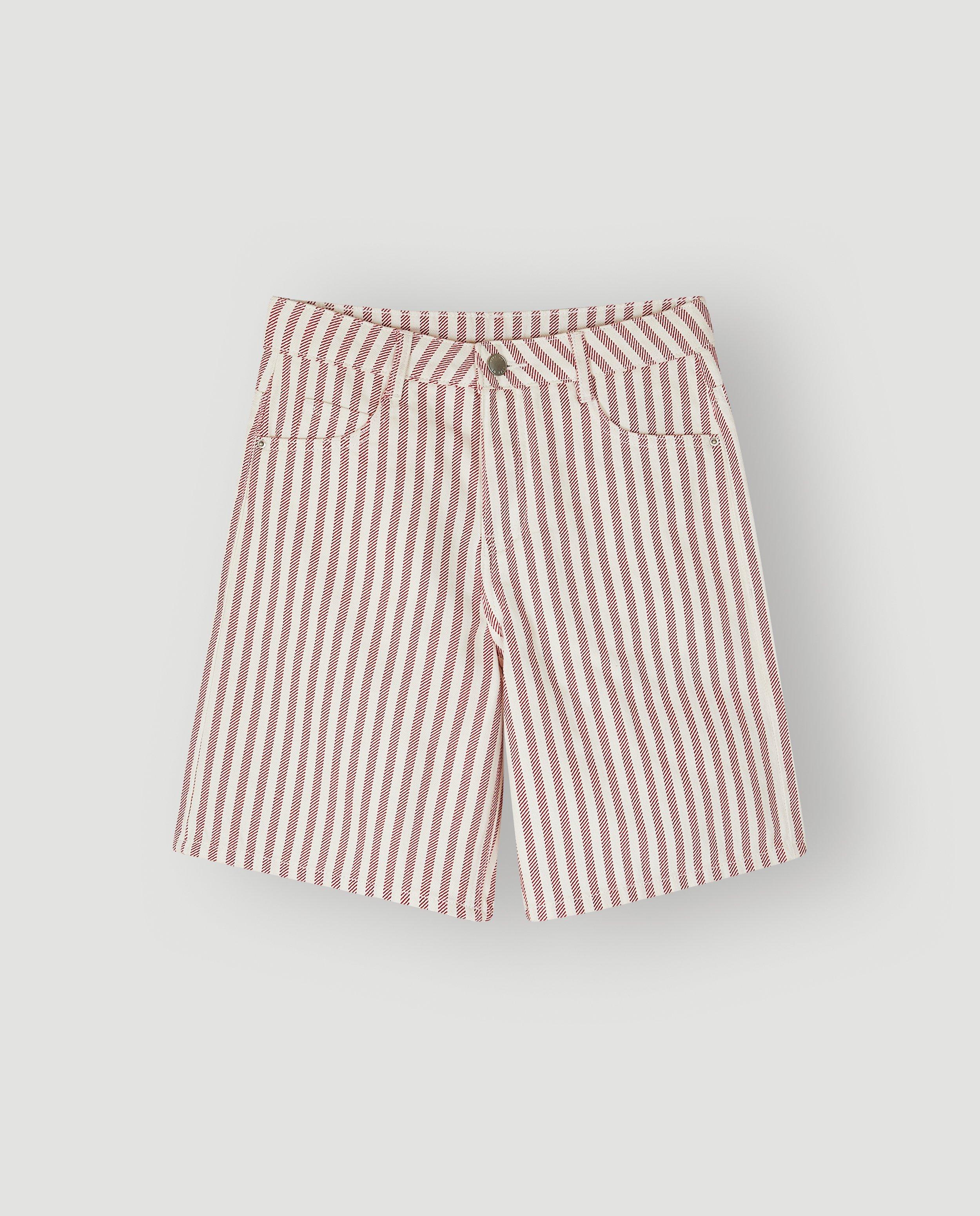 Jeansshort met strepen - Product Detail - rood - afbeelding nummer 5