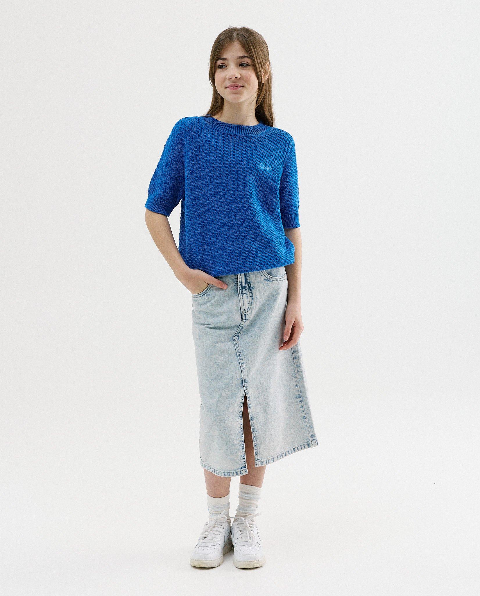 Pull crochet - D&eacute;tails du produit - bleu - image num&eacute;ro 2